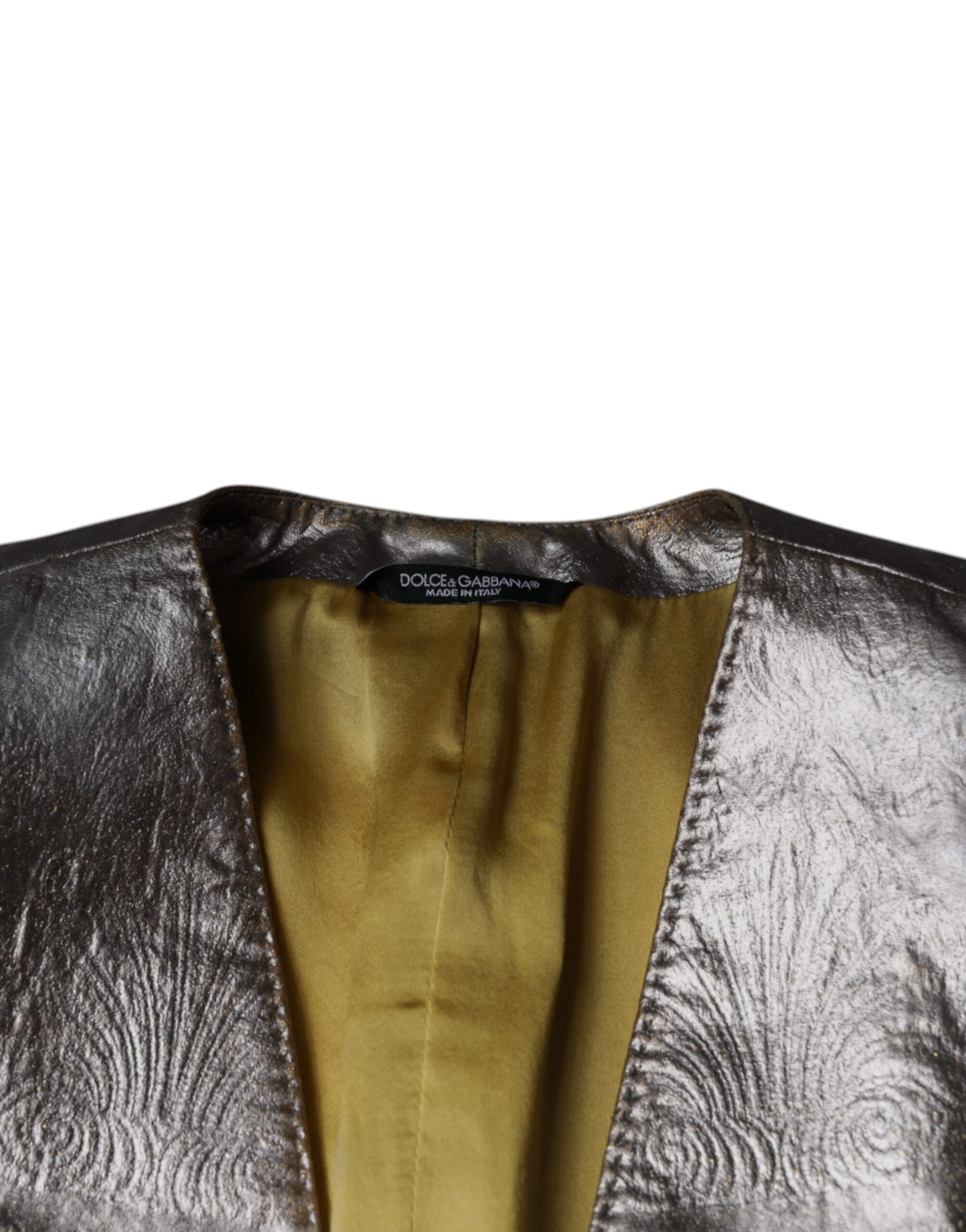 Dolce & Gabbana Gold Jacquard einreihiger Kleiderblazer