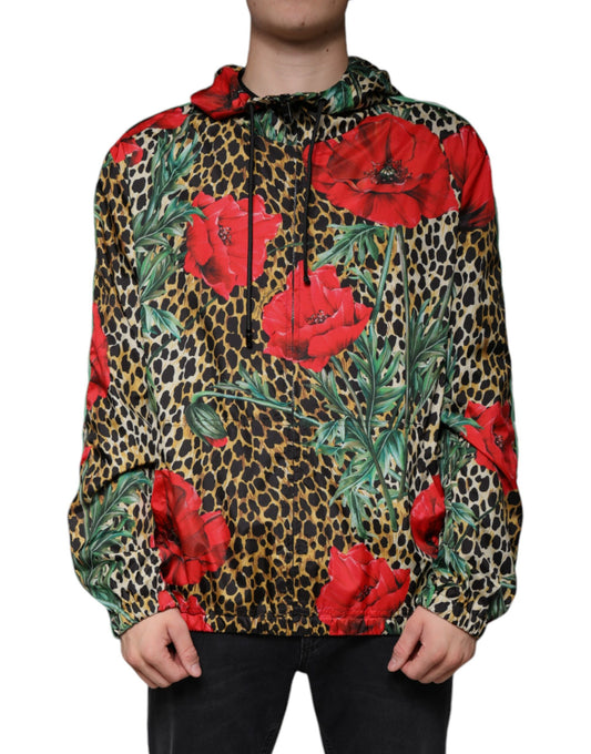 Dolce &amp; Gabbana Multicolor Leopard Floral Hooded Jacket