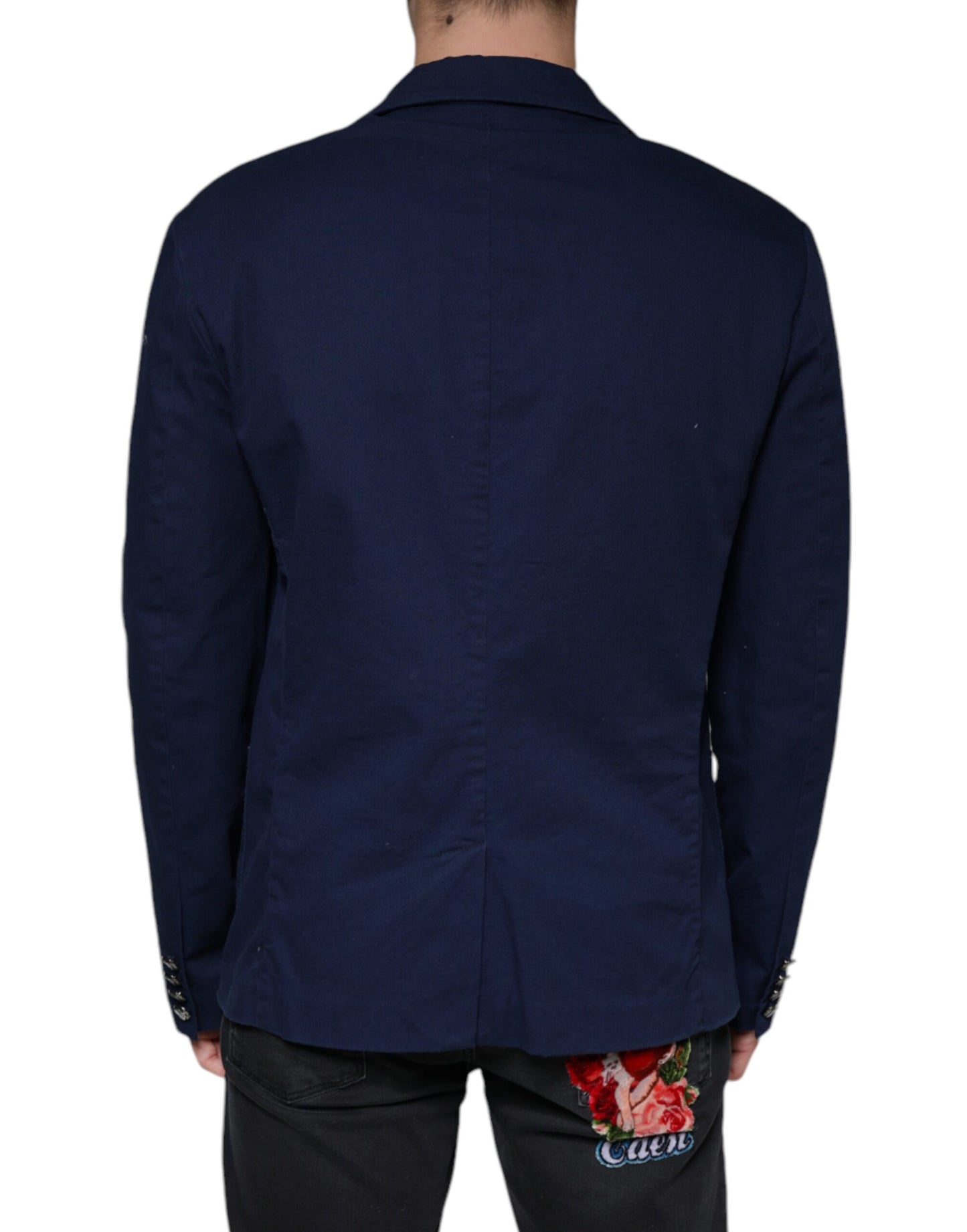 Dolce & Gabbana Blauer einreihiger Kleidermantel mit Kerbe Blazer