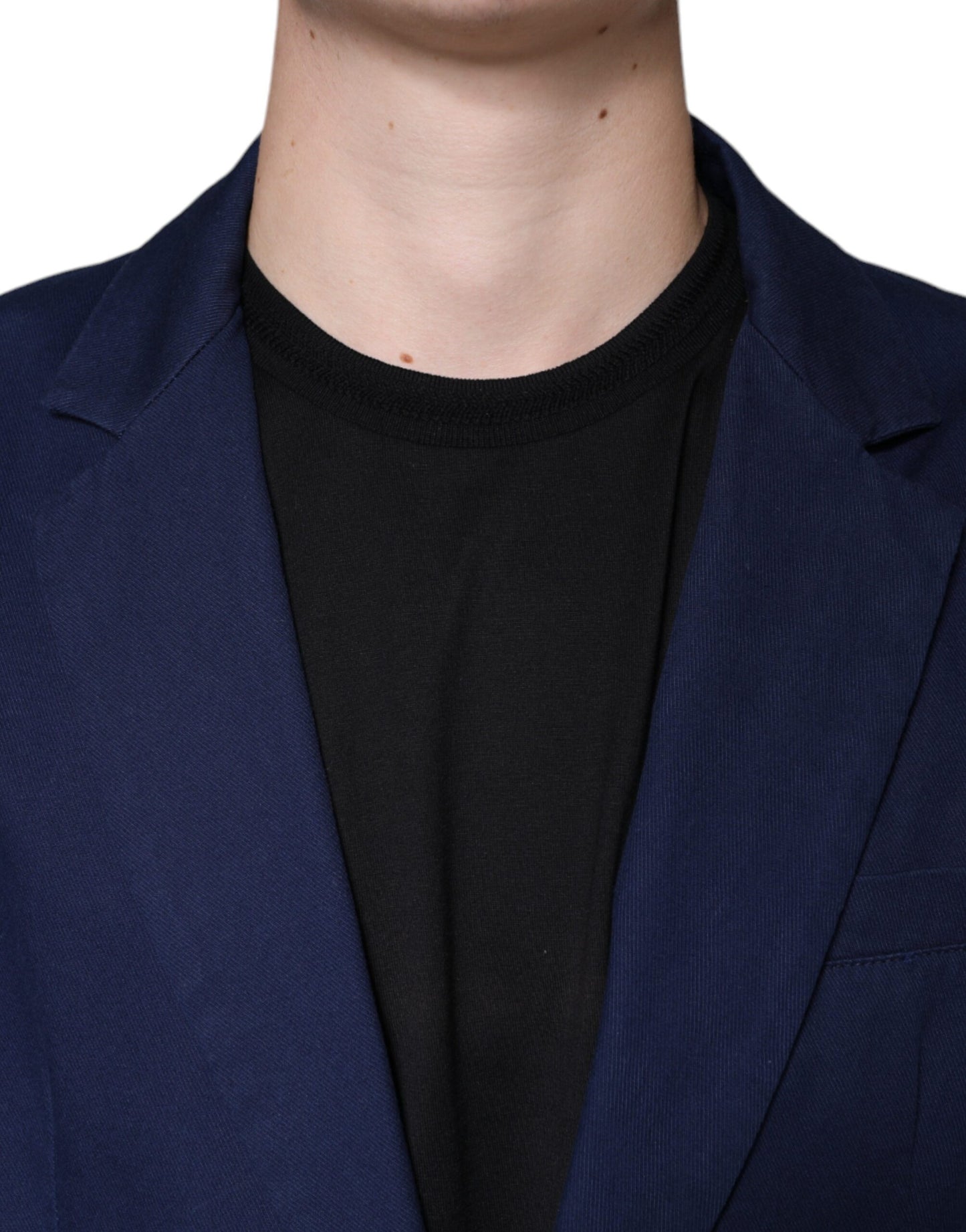 Dolce & Gabbana Blauer einreihiger Kleidermantel mit Kerbe Blazer