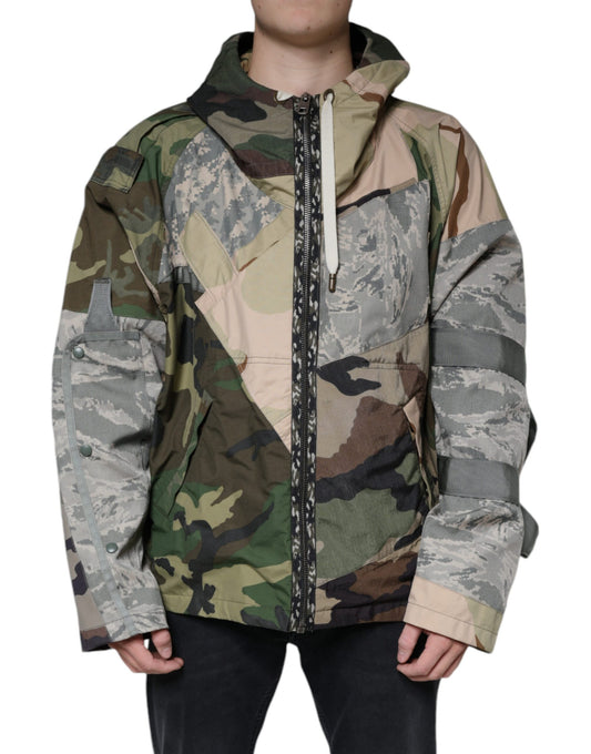 Dolce &amp; Gabbana Multicolor Camouflage Full Zip hupullinen takki