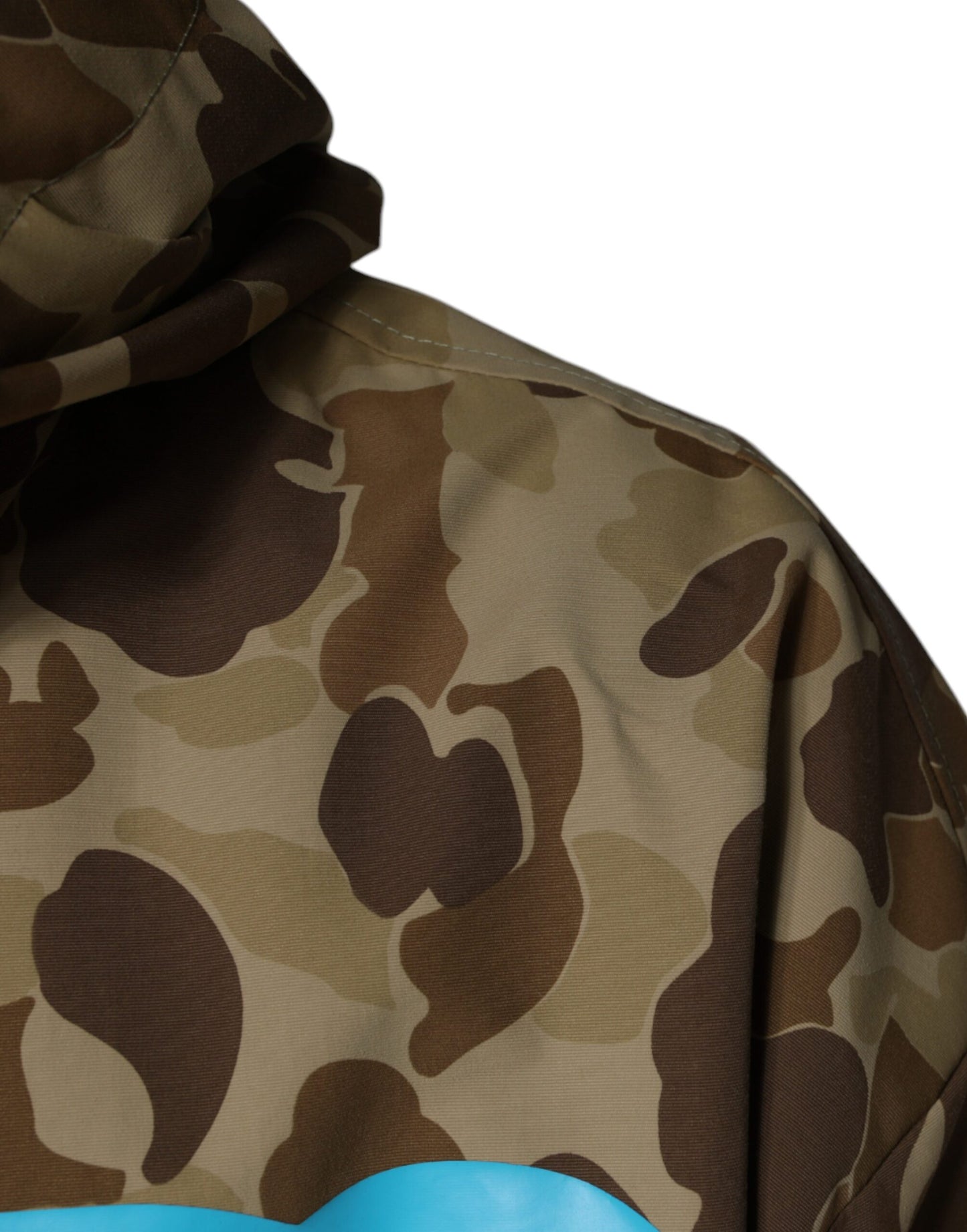 Dolce & Gabbana Braune Camouflage-Pulloverjacke mit Kapuze