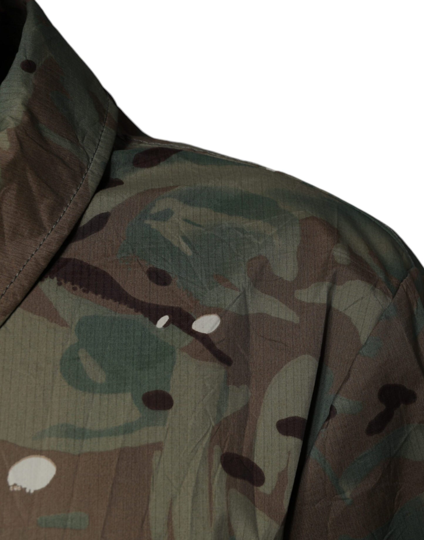 Dolce &amp; Gabbana Multicolor Camouflage Collared Coat Jacket