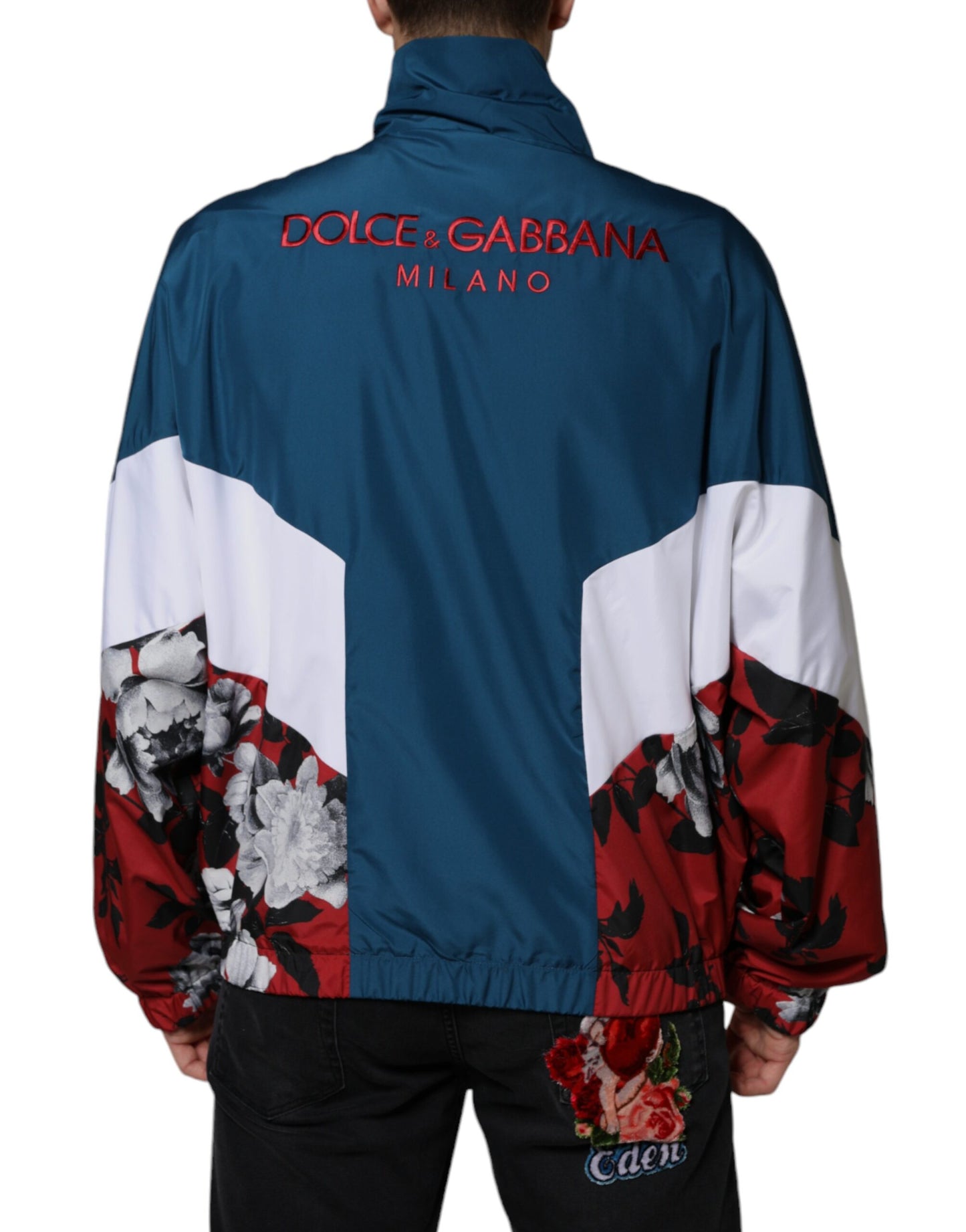 Dolce & Gabbana Multicolor Polyester Jacke mit durchgehendem Reißverschluss