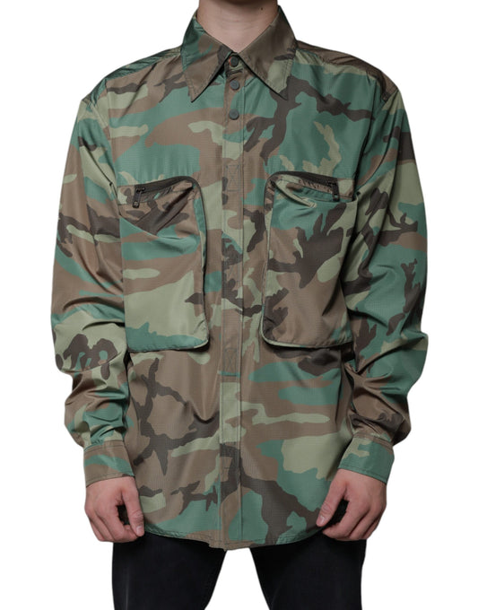 Dolce &amp; Gabbana Multicolor Camouflage Button Down Shirt