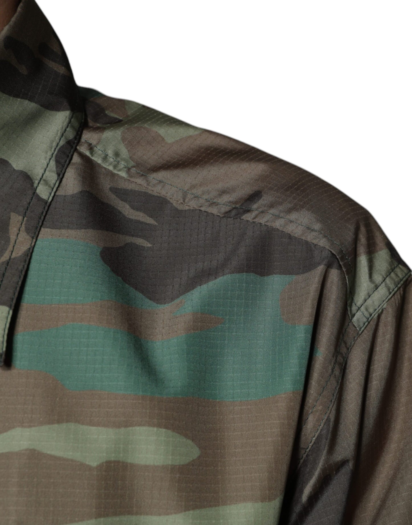 Dolce & Gabbana Multicolor Camouflage Button Down Hemd