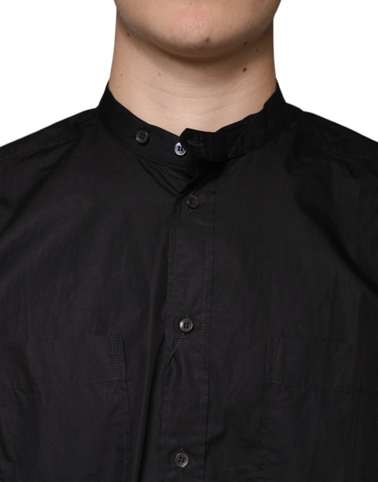 Dolce & Gabbana Schwarzes Button Down Hemd aus Baumwolle für Männer