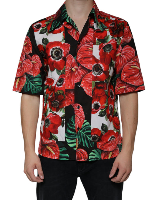 Dolce & Gabbana Multicolor Anemone Button Down Freizeithemd