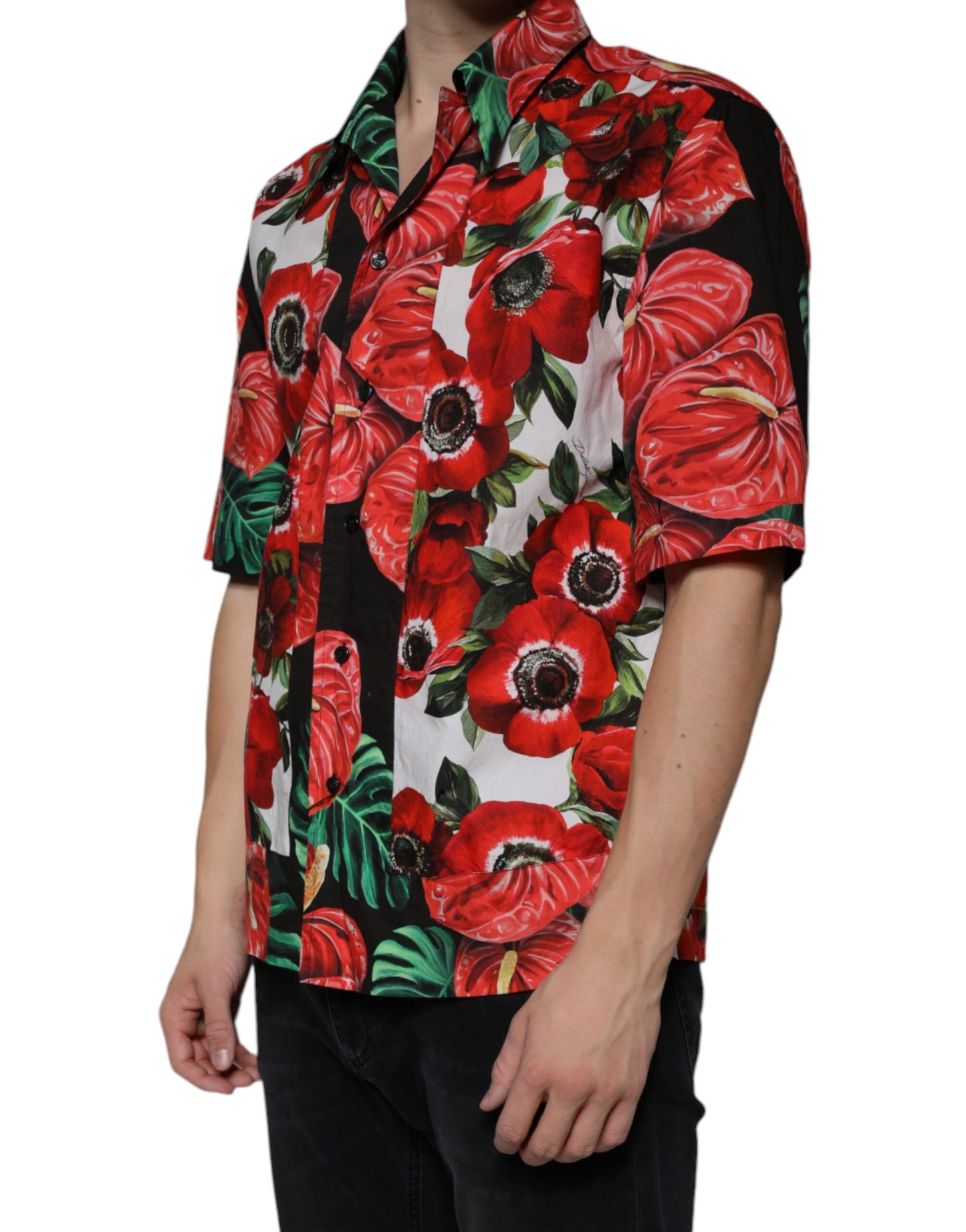 Dolce & Gabbana Multicolor Anemone Button Down Freizeithemd