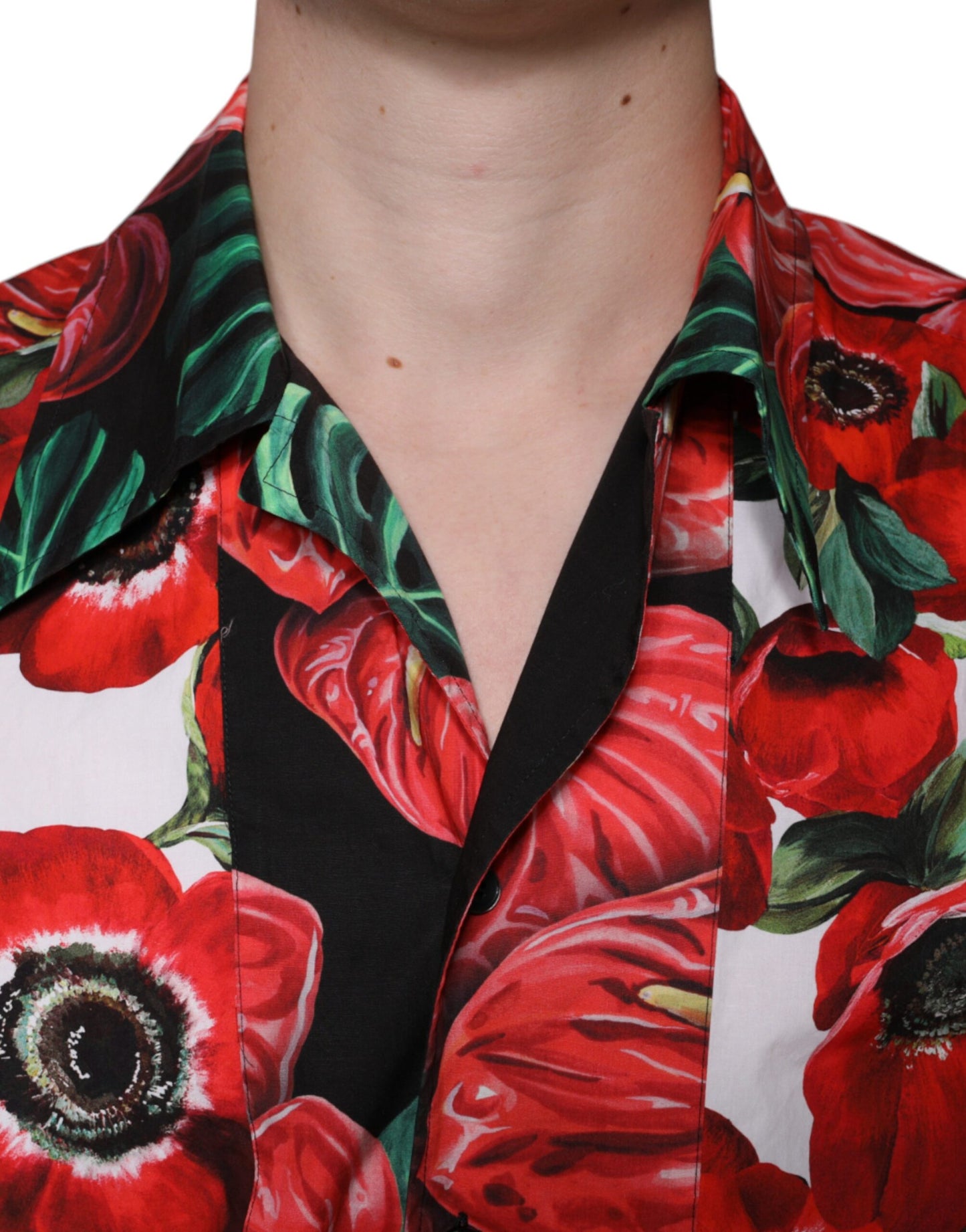 Dolce & Gabbana Multicolor Anemone Button Down Freizeithemd