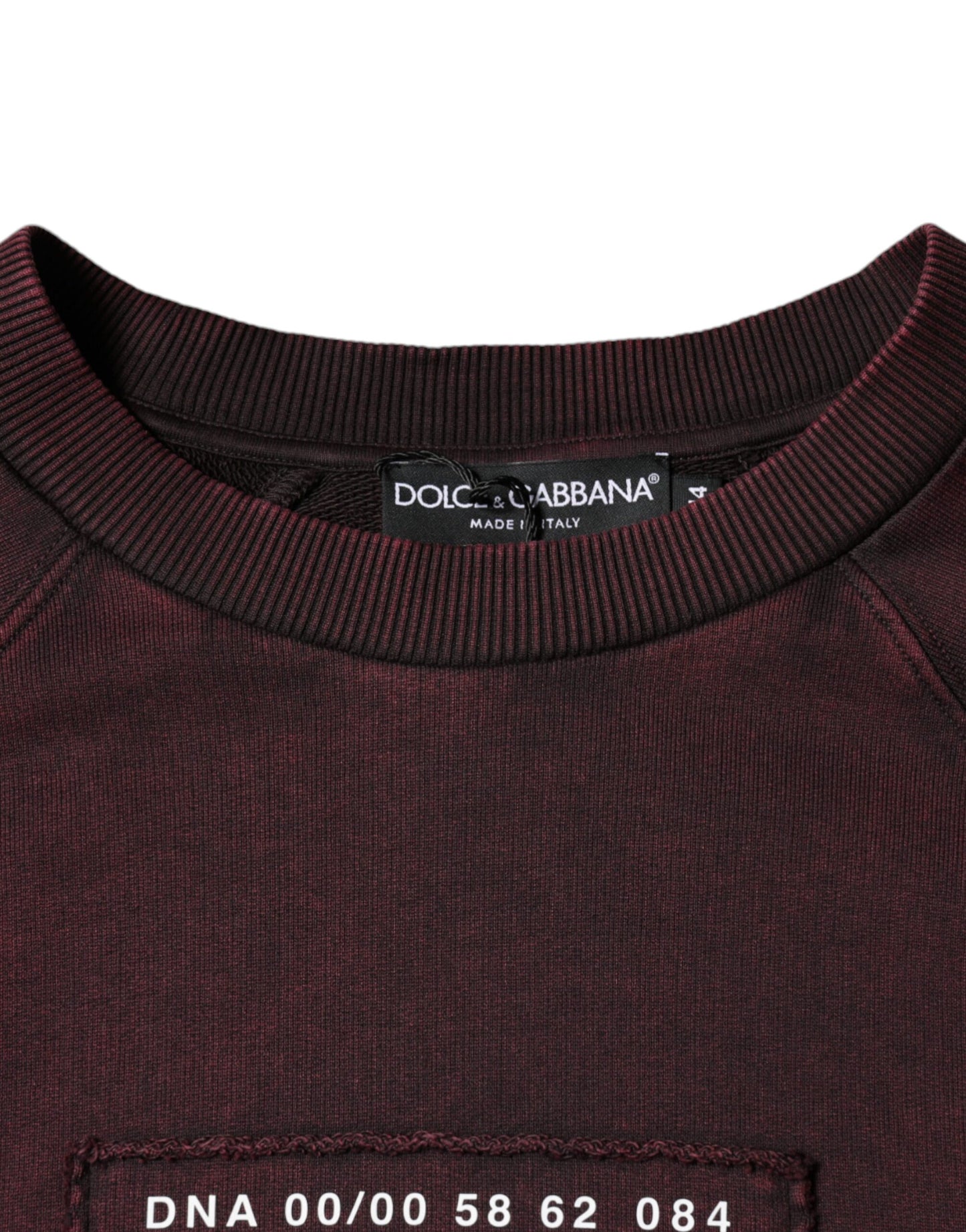 Dolce &amp; Gabbana Maroon Logo Crew Neck Men Sweatshirt Sweater