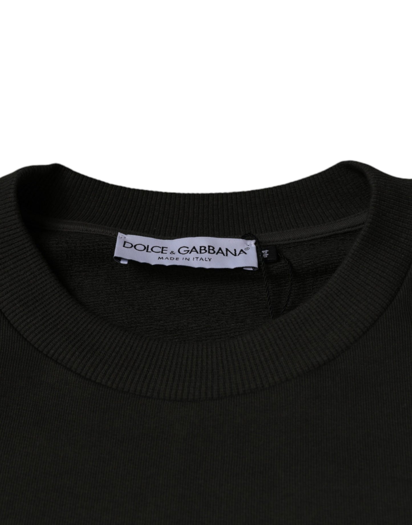 Dolce & Gabbana Armeegrüner DG Crown Rundhals-Pullover