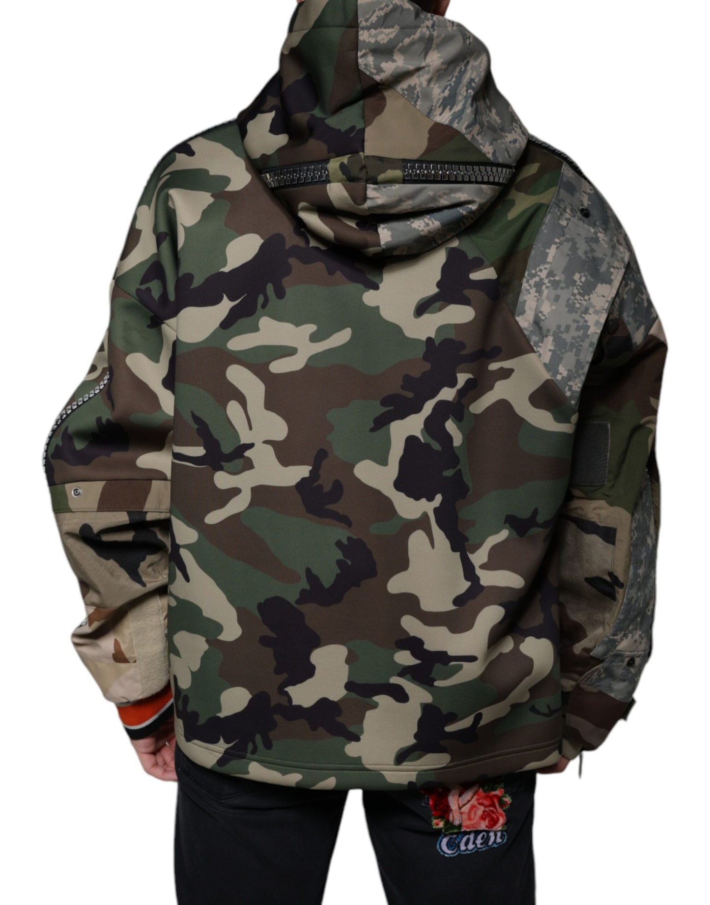 Dolce & Gabbana Multicolor Camouflage Sweatshirt mit Kapuze Pullover