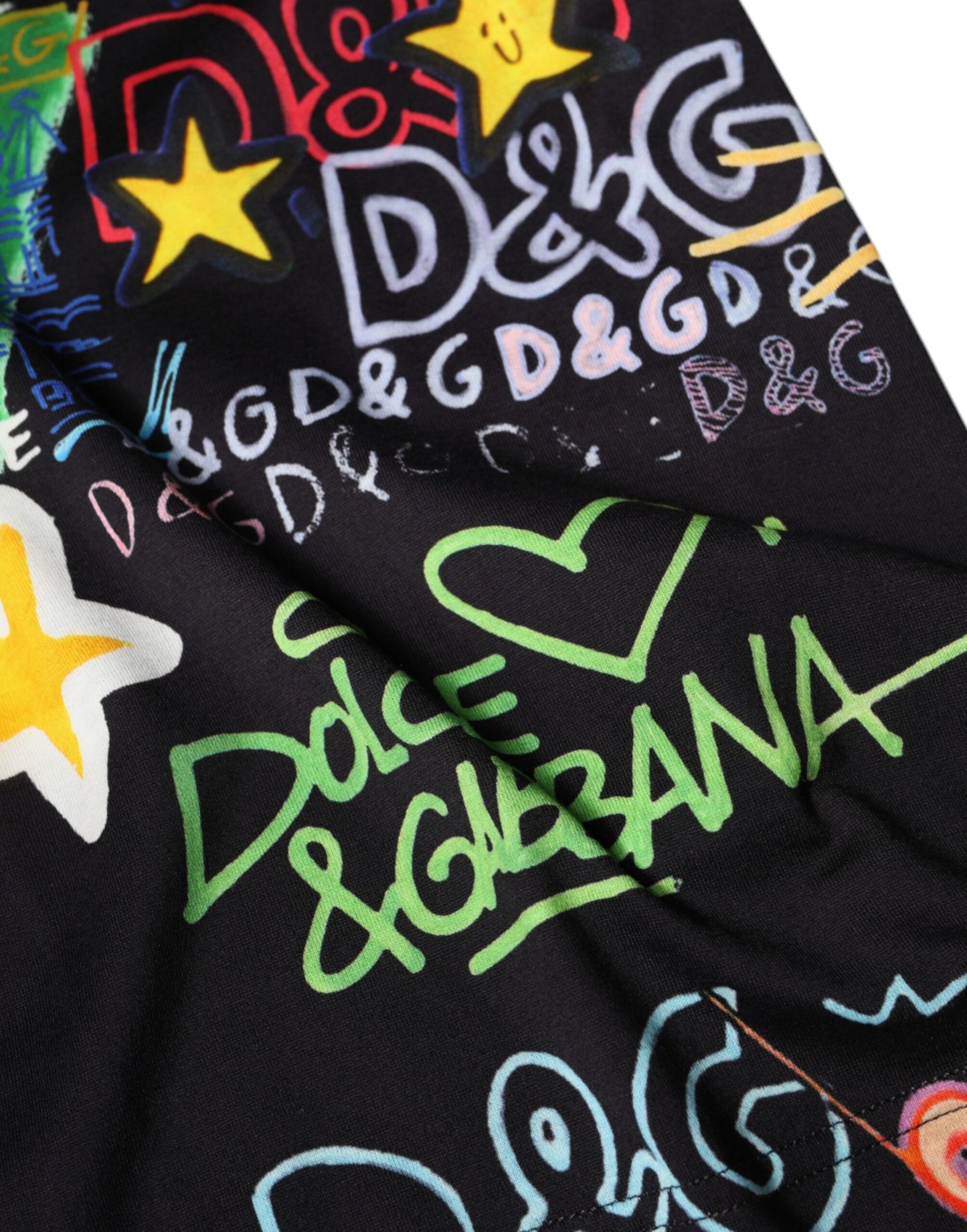 Dolce & Gabbana Mehrfarbiges T-Shirt mit Rundhalsausschnitt aus Baumwolle mit Grafikdruck