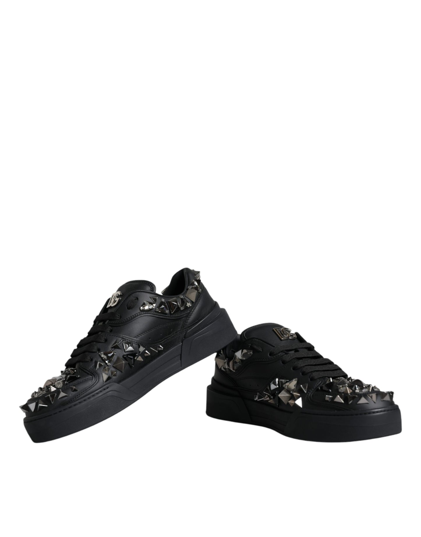 Dolce & Gabbana Schwarz Nieten Low Top Männer Turnschuhe Schuhe