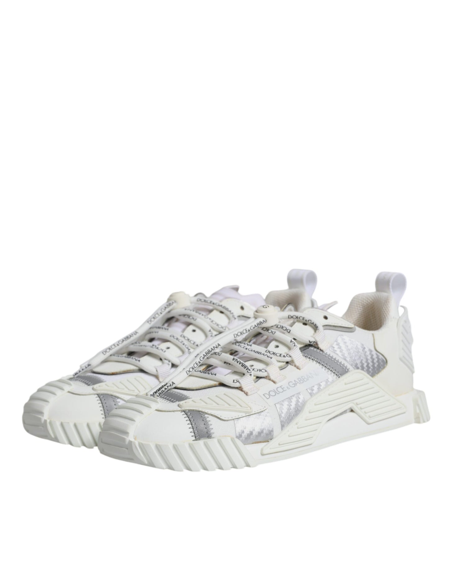 Dolce & Gabbana Weiß Lace Up Low Top NS1 Turnschuhe Schuhe