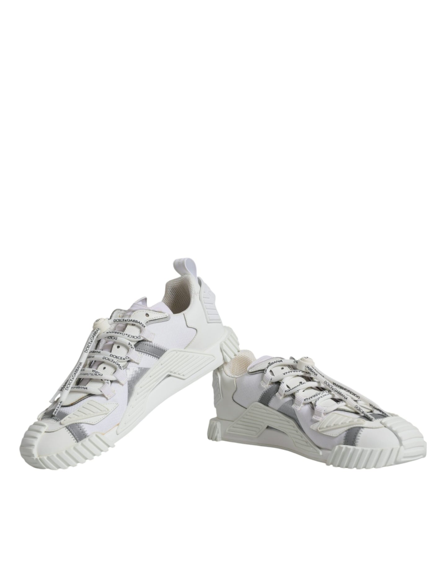 Dolce & Gabbana Weiß Lace Up Low Top NS1 Turnschuhe Schuhe