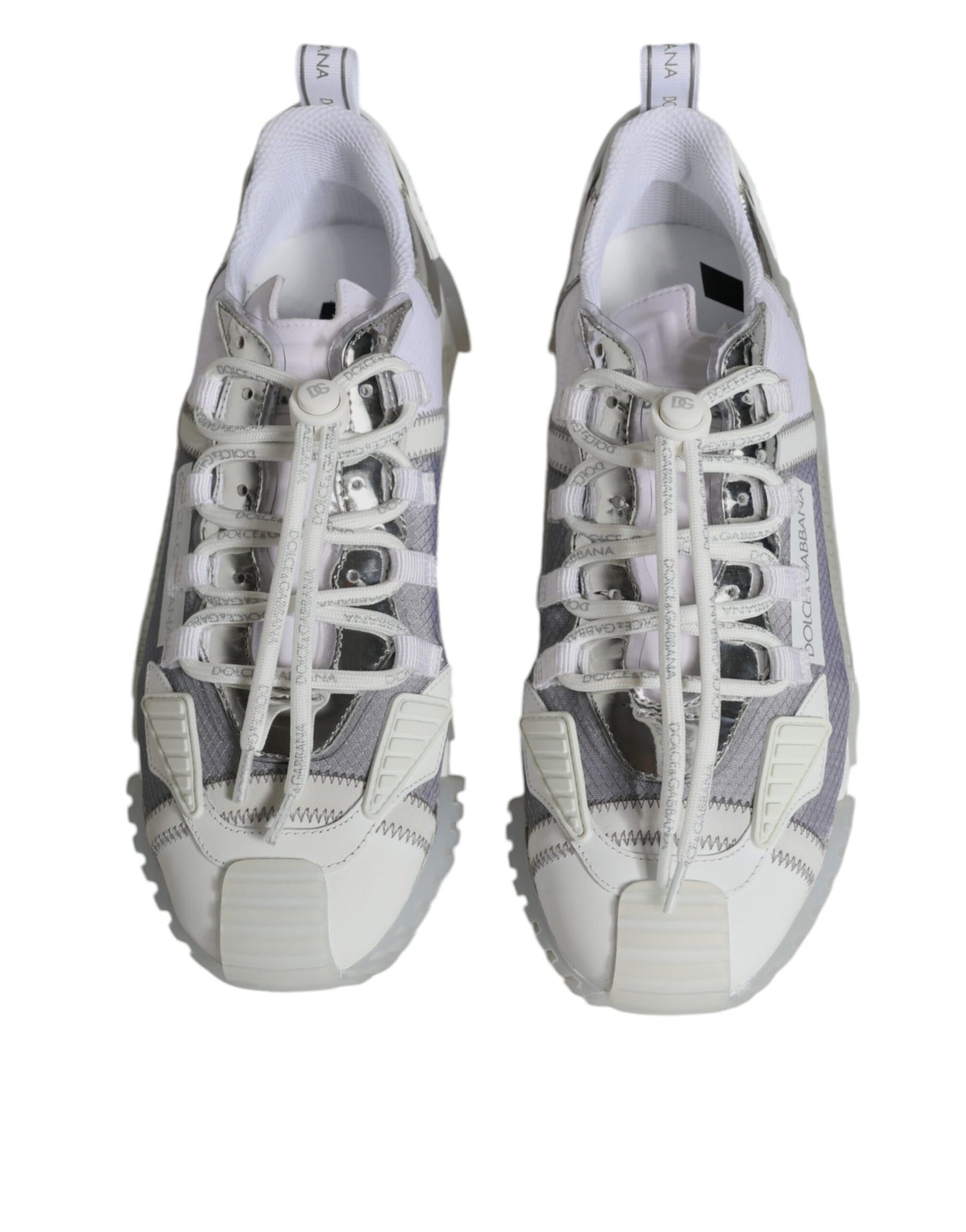 Dolce & Gabbana Weiß Silber Low Top NS1 Turnschuhe Schuhe