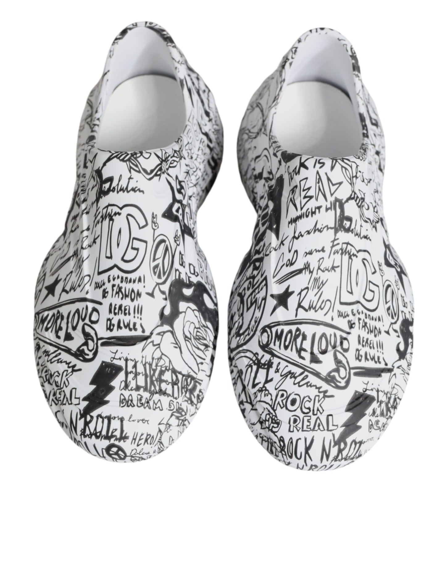 Dolce & Gabbana Weiß Schwarz Graffiti Daymaster Turnschuhe Schuhe