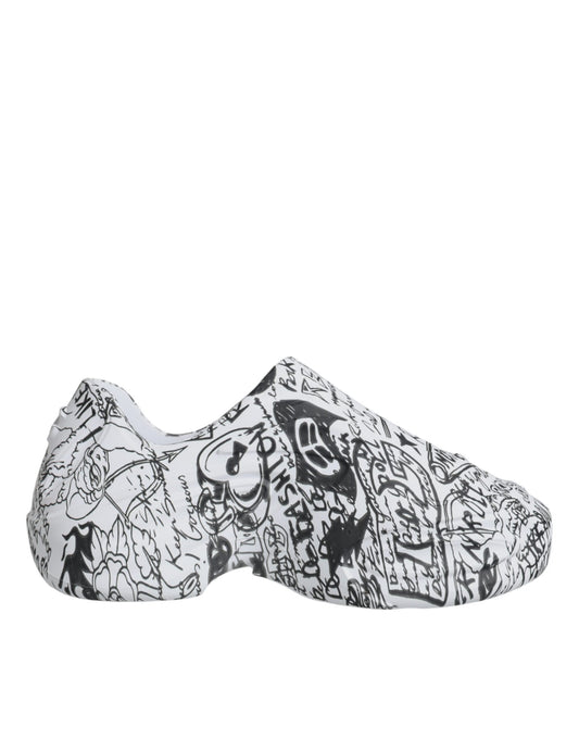 Dolce & Gabbana Weiß Schwarz Graffiti Daymaster Turnschuhe Schuhe