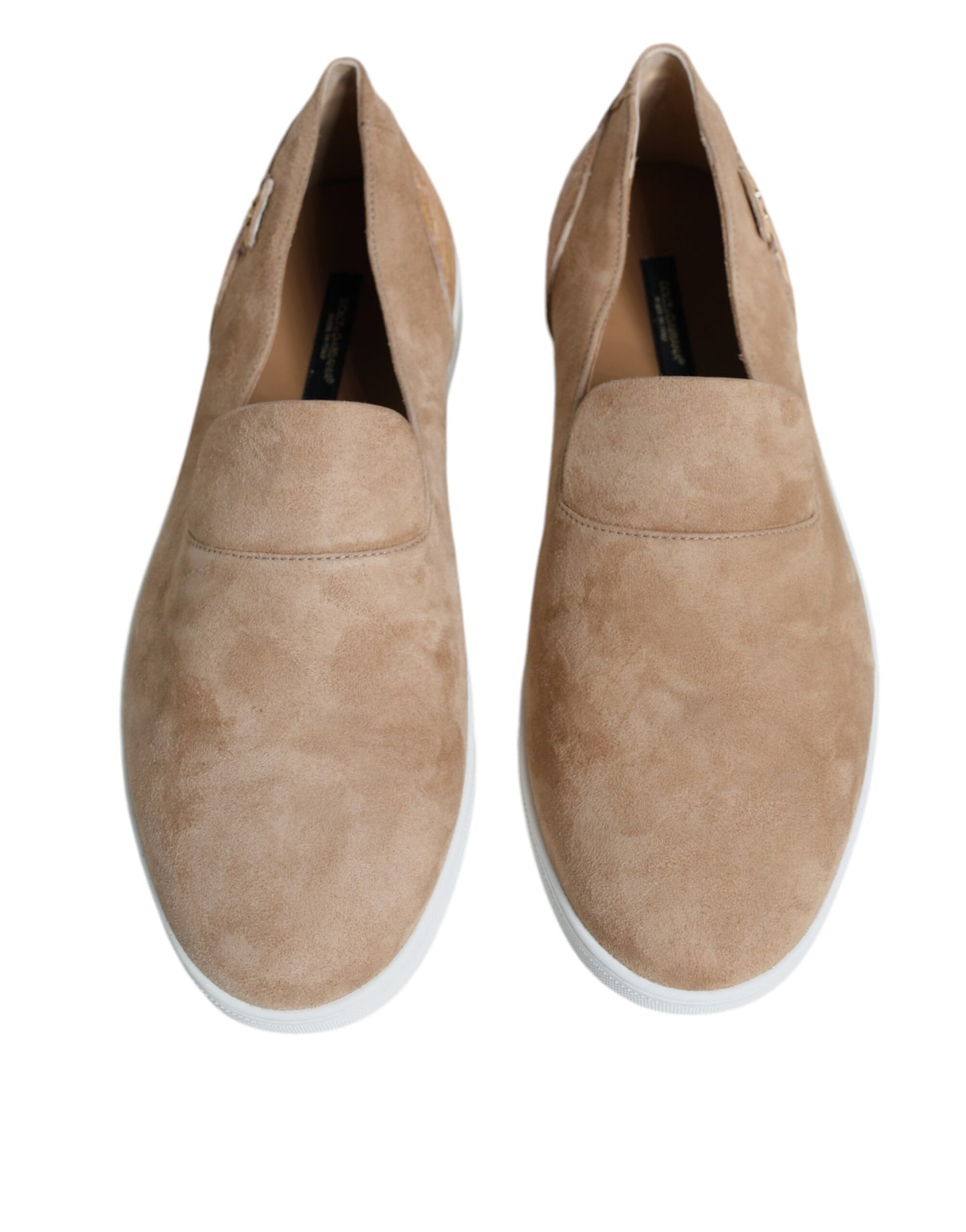 Dolce & Gabbana Beige Wildleder Kaiman Loafers Hausschuhe Schuhe