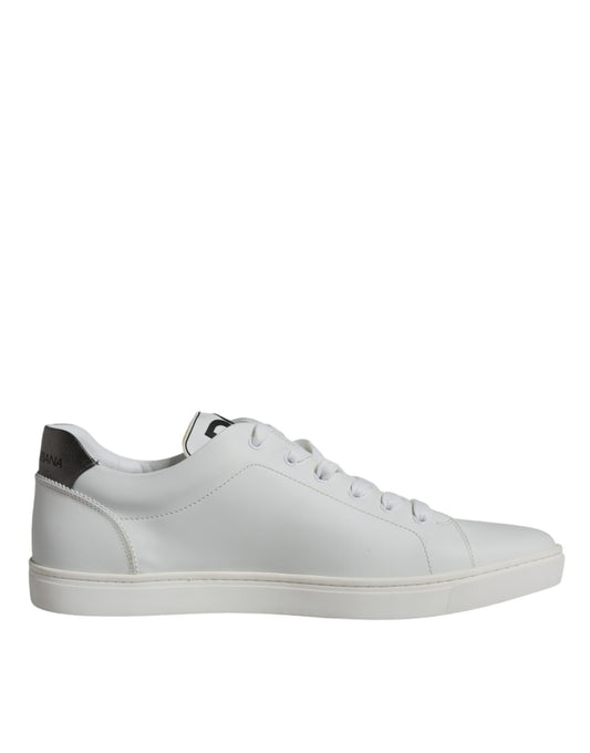 Dolce &amp; Gabbana White Silver Sacred Heart Men Sneakers Shoes