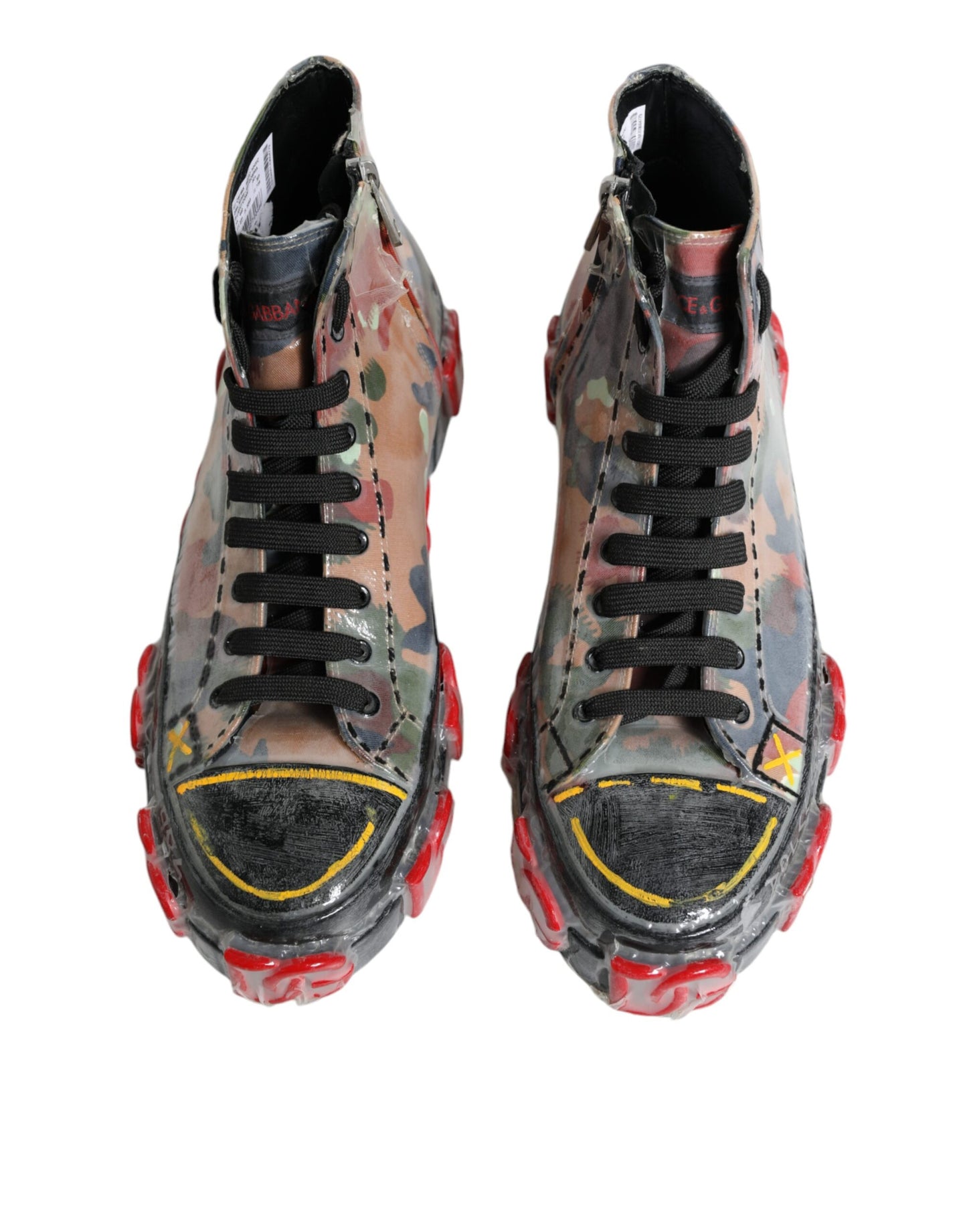 Dolce &amp; Gabbana Multicolor Camouflage High Top Sneakers Shoes