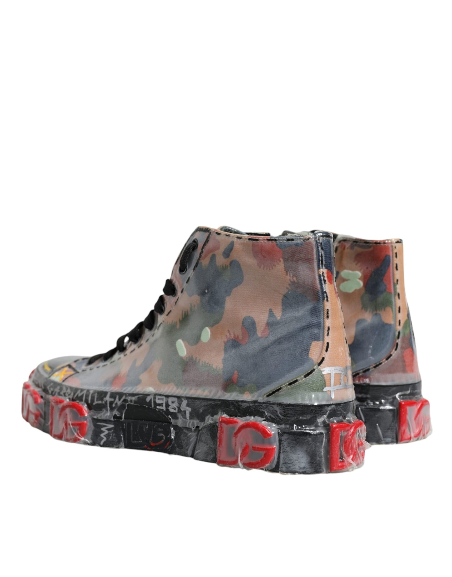 Dolce &amp; Gabbana Multicolor Camouflage High Top Sneakers Shoes