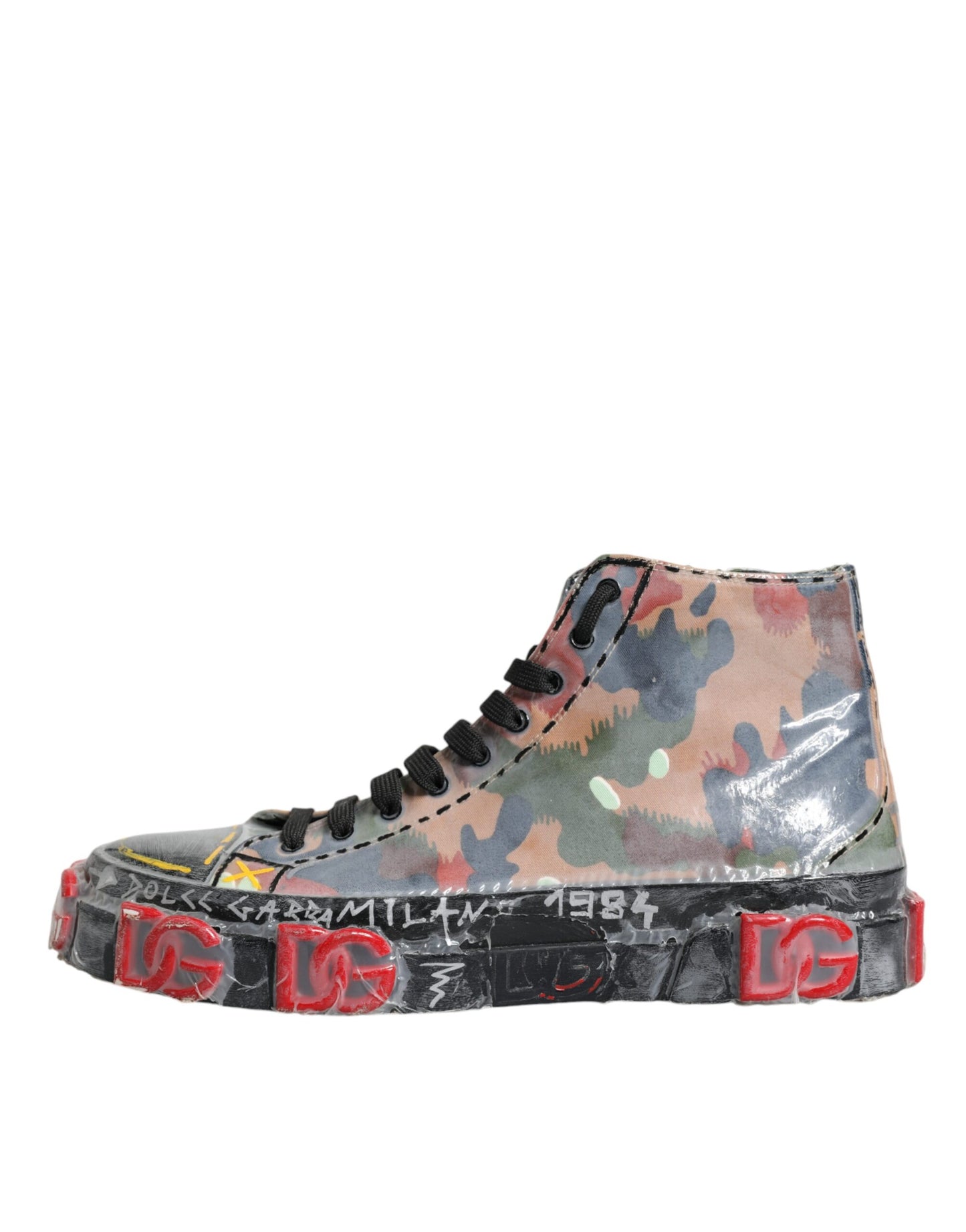 Dolce &amp; Gabbana Multicolor Camouflage High Top Sneakers Shoes