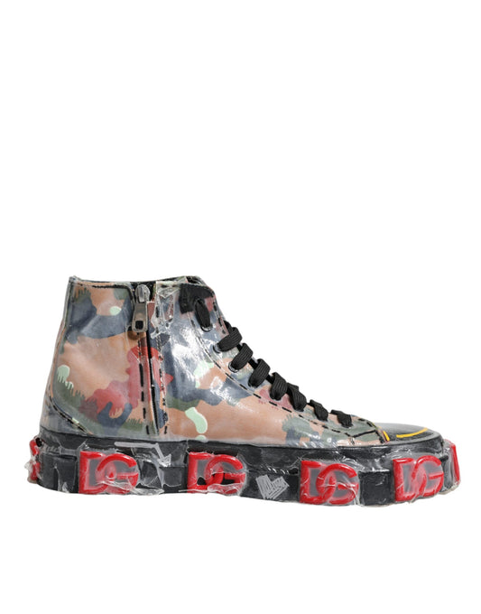 Dolce &amp; Gabbana Multicolor Camouflage High Top Sneakers Shoes