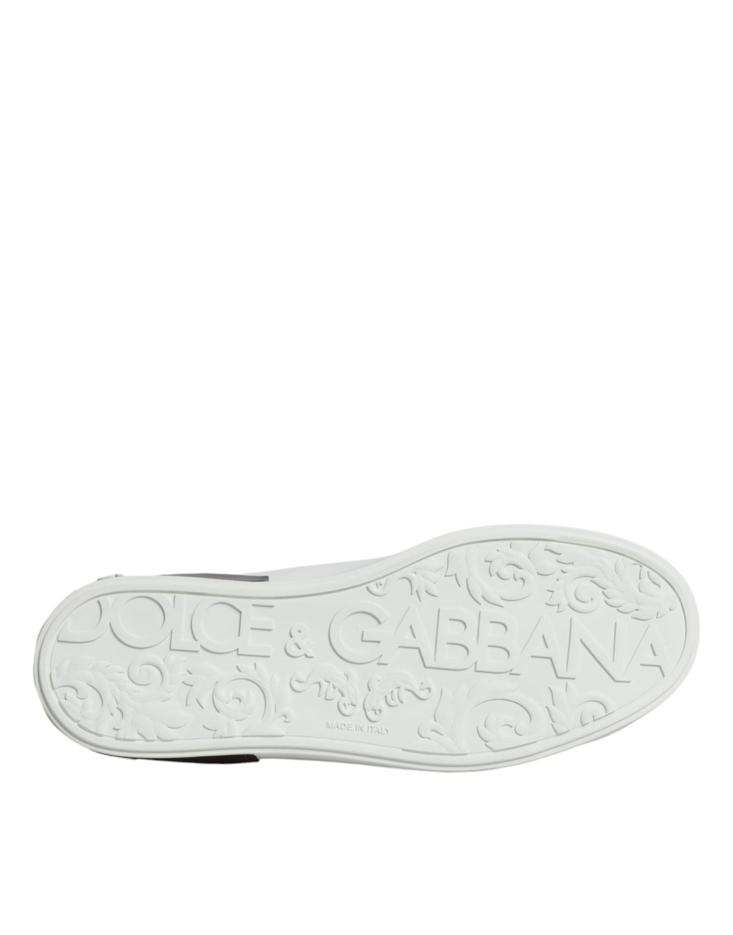 Dolce & Gabbana Weißes Leder Logo Portofino Sneaker Schuhe