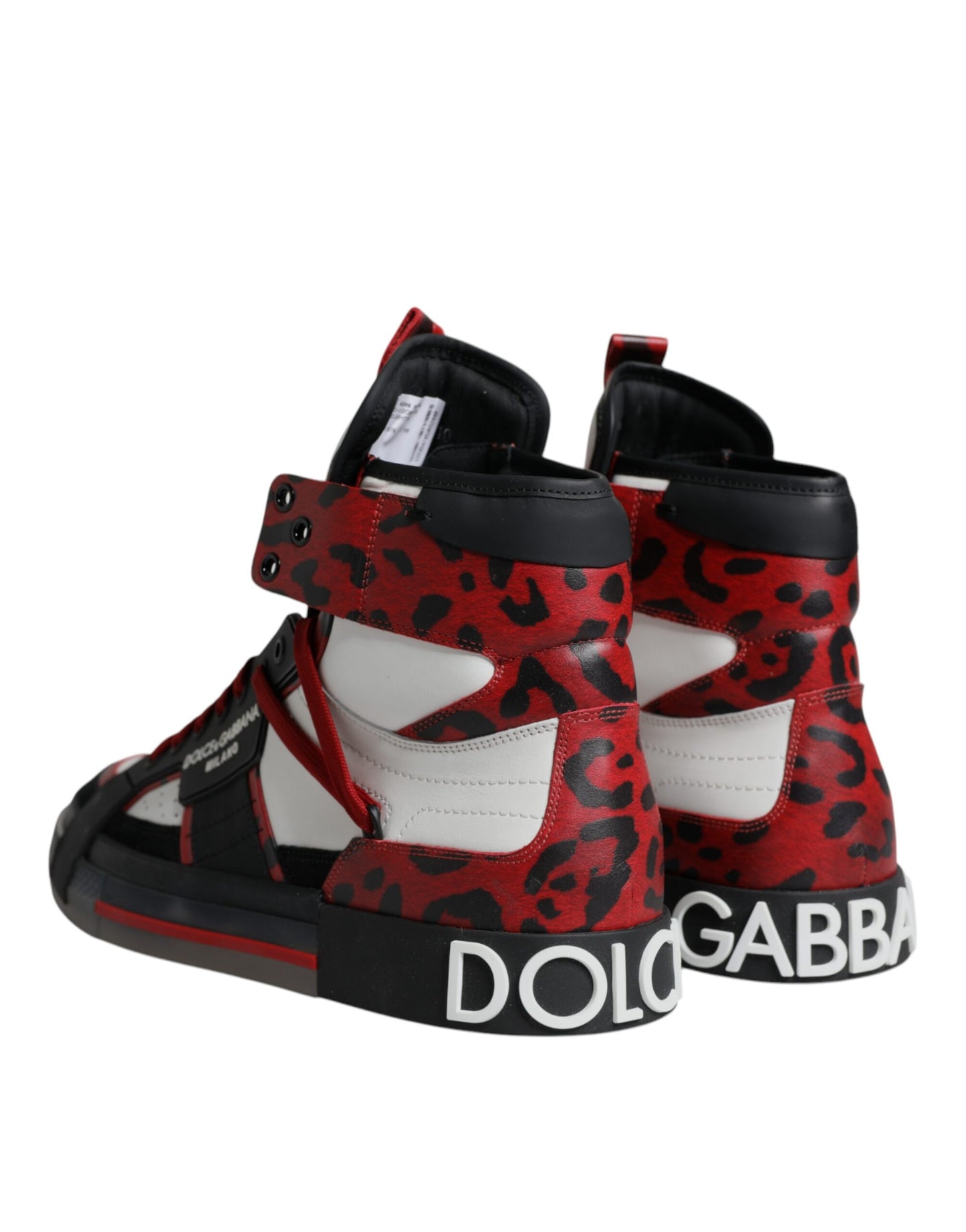 Dolce &amp; Gabbana Multicolor Leather High Top Sneakers Shoes