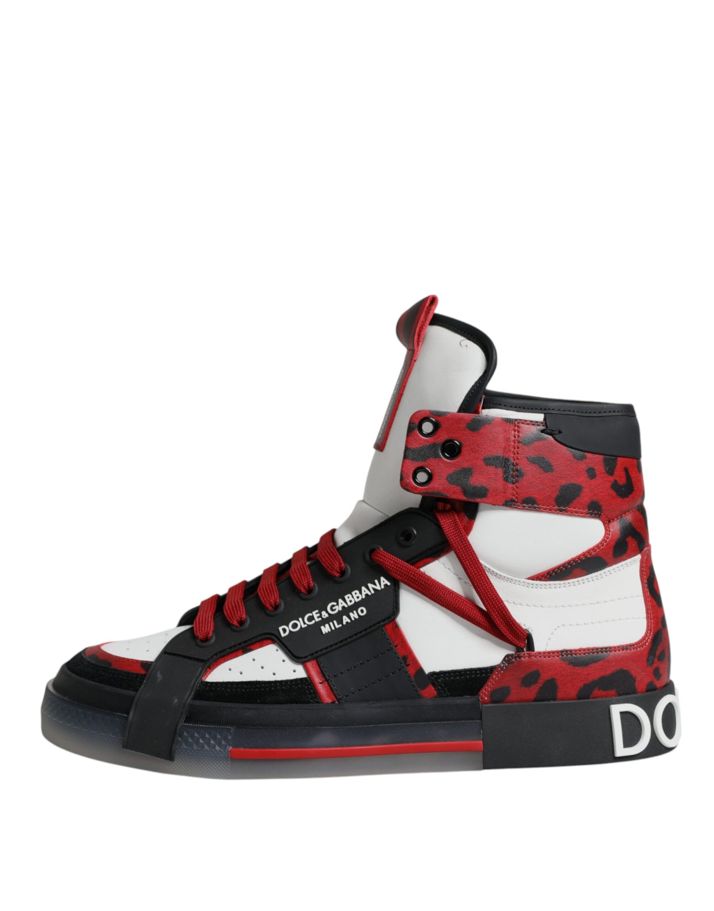 Dolce &amp; Gabbana Multicolor Leather High Top Sneakers Shoes