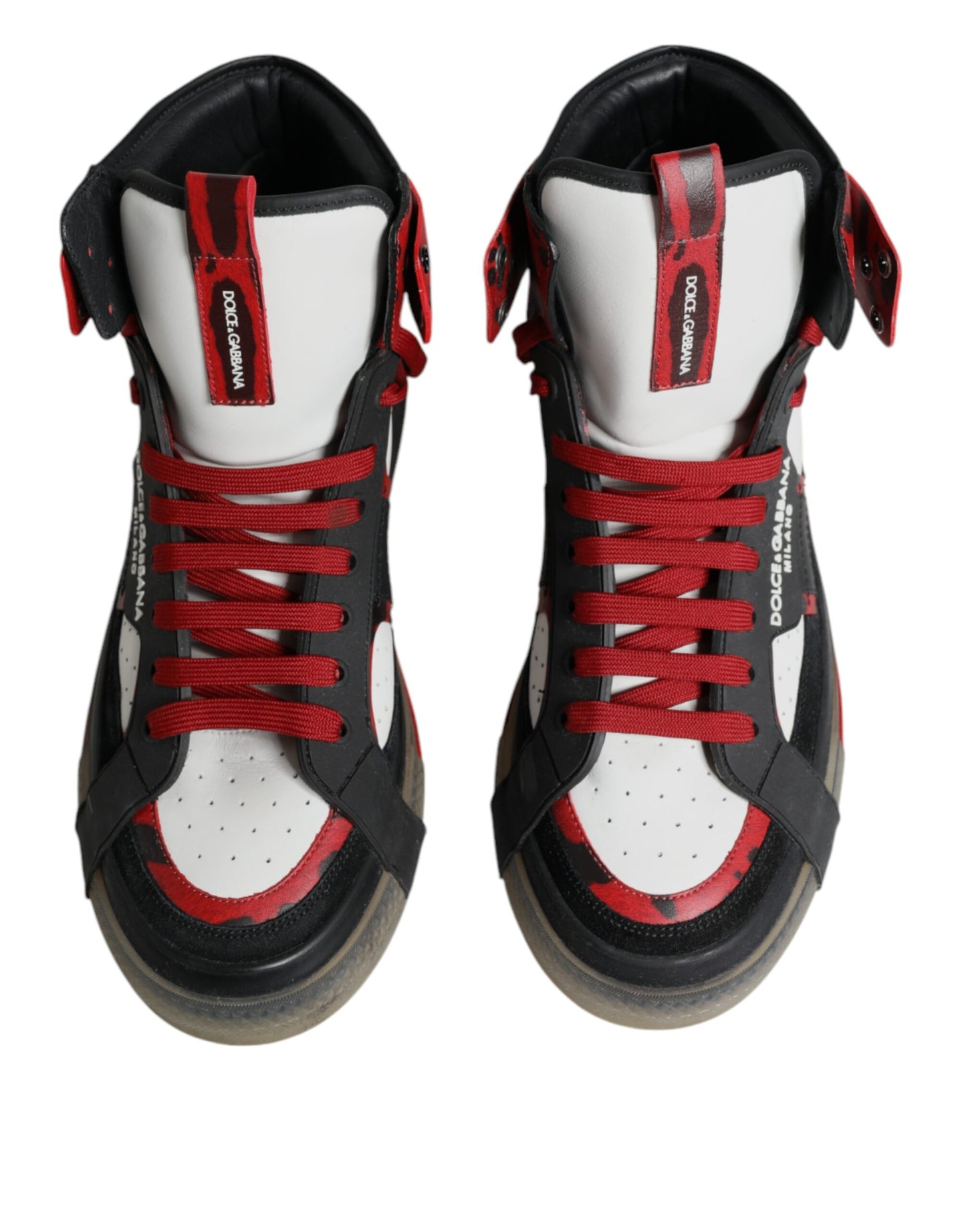 Dolce &amp; Gabbana Multicolor Leather High Top Sneakers Shoes