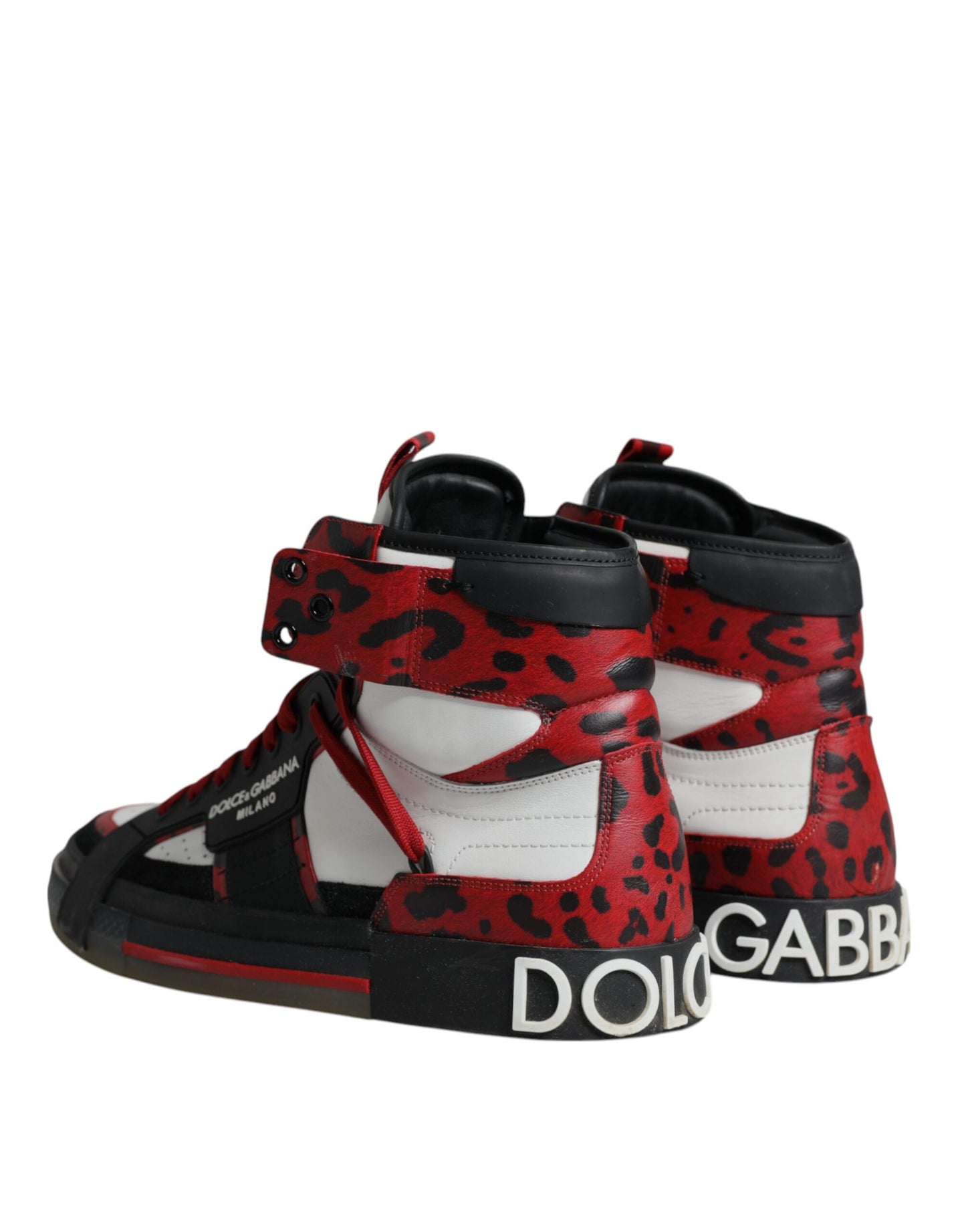 Dolce &amp; Gabbana Multicolor Leather High Top Sneakers Shoes