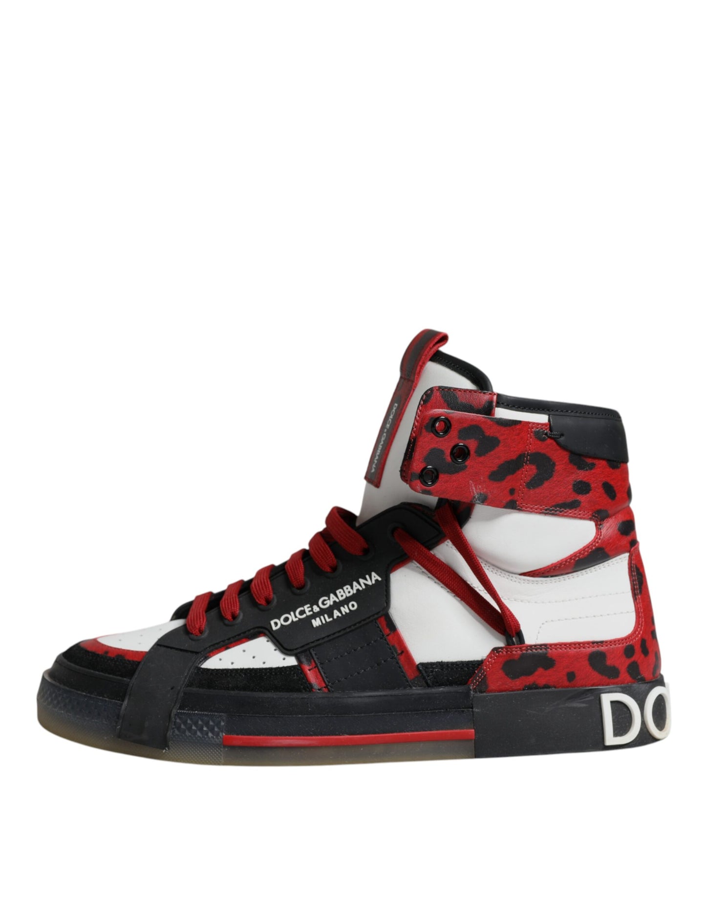 Dolce &amp; Gabbana Multicolor Leather High Top Sneakers Shoes