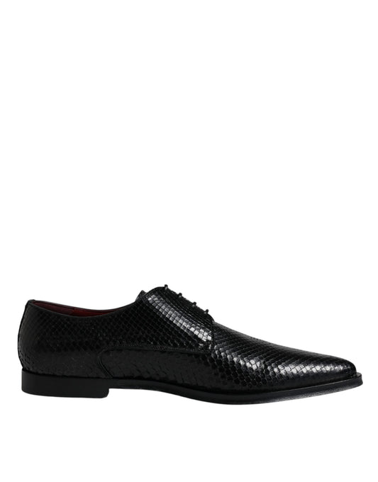 Dolce &amp; Gabbana Black Leather Derby Formal Dress Shoes