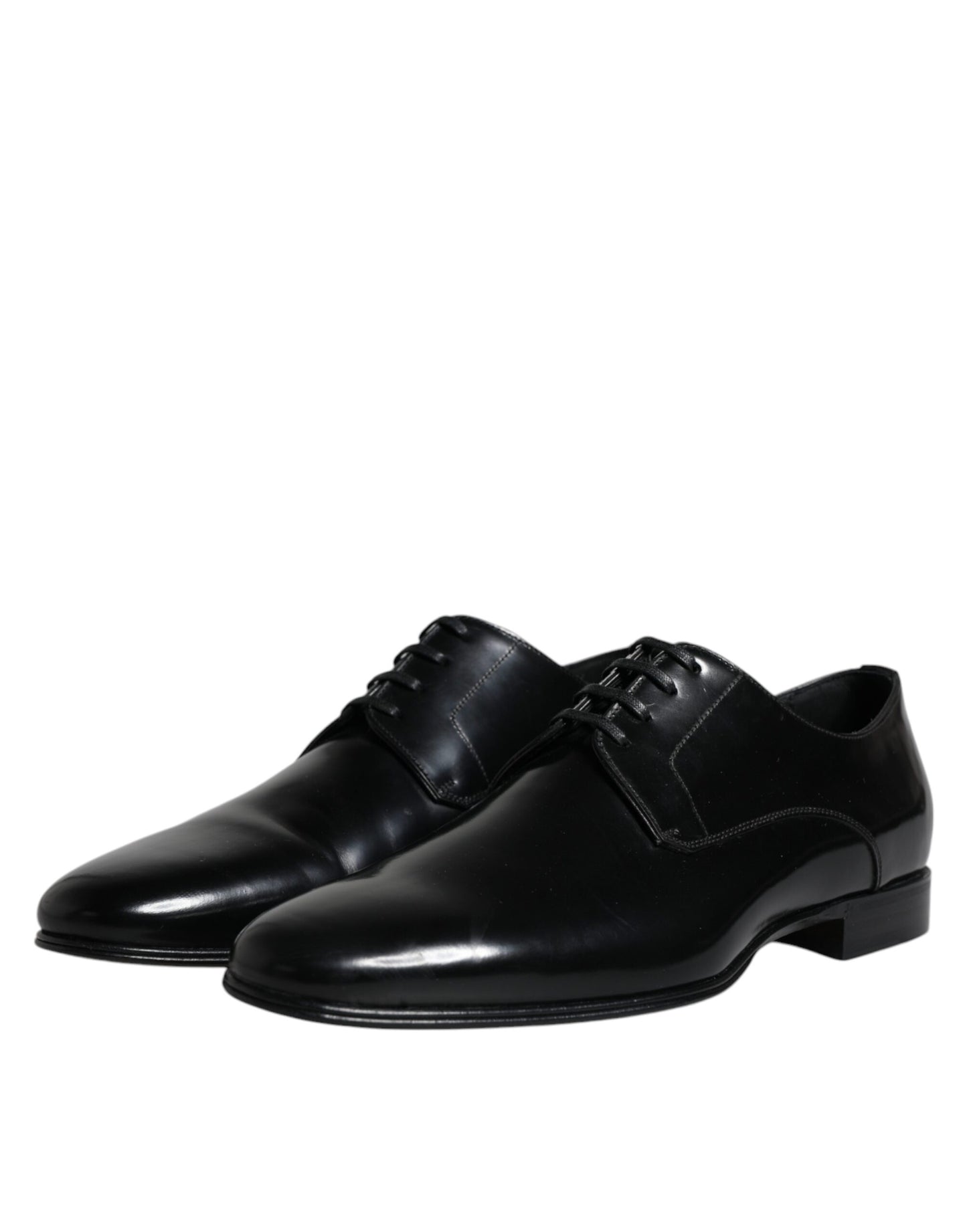 Dolce & Gabbana Schwarze Leder Schnürschuhe Männer Derby Formelle Schuhe