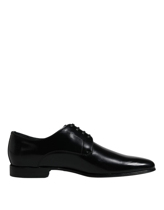 Dolce & Gabbana Schwarze Leder Schnürschuhe Männer Derby Formelle Schuhe