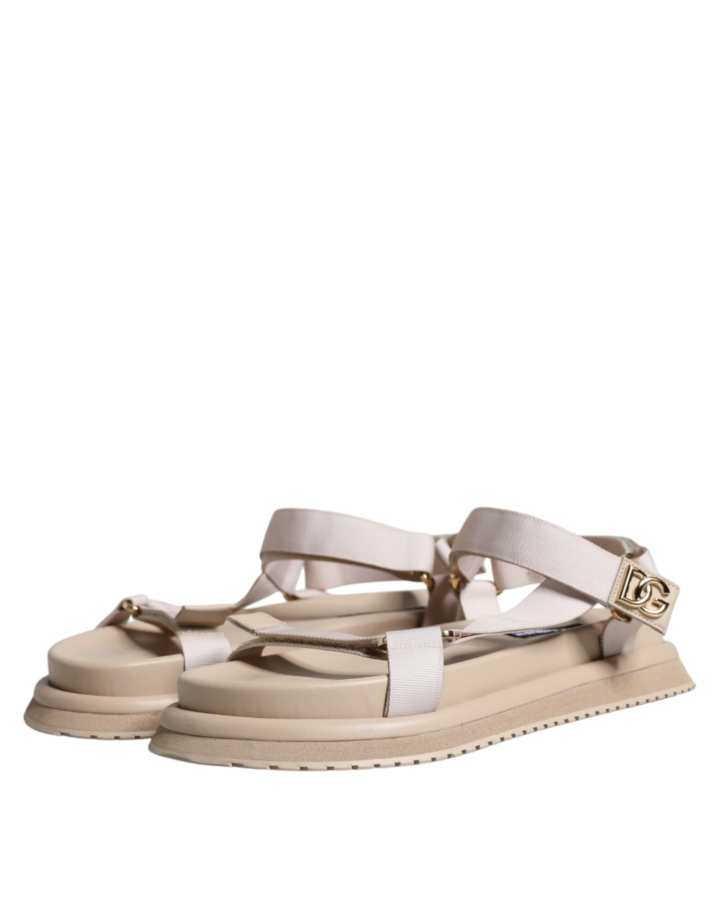 Dolce & Gabbana Beige Nappa Devotion Riemen Herren Sandalen Schuhe