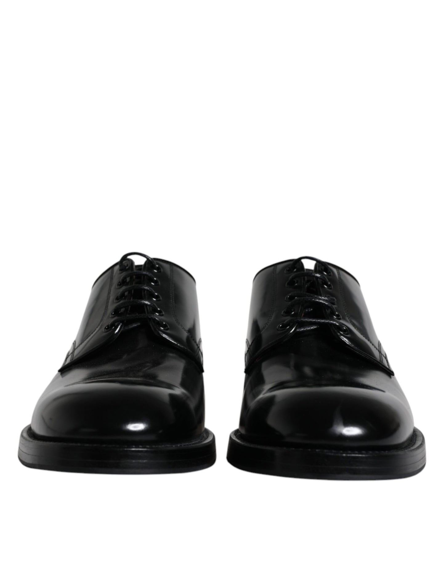 Dolce & Gabbana Schwarze Leder Schnürschuhe Männer Derby Formelle Schuhe