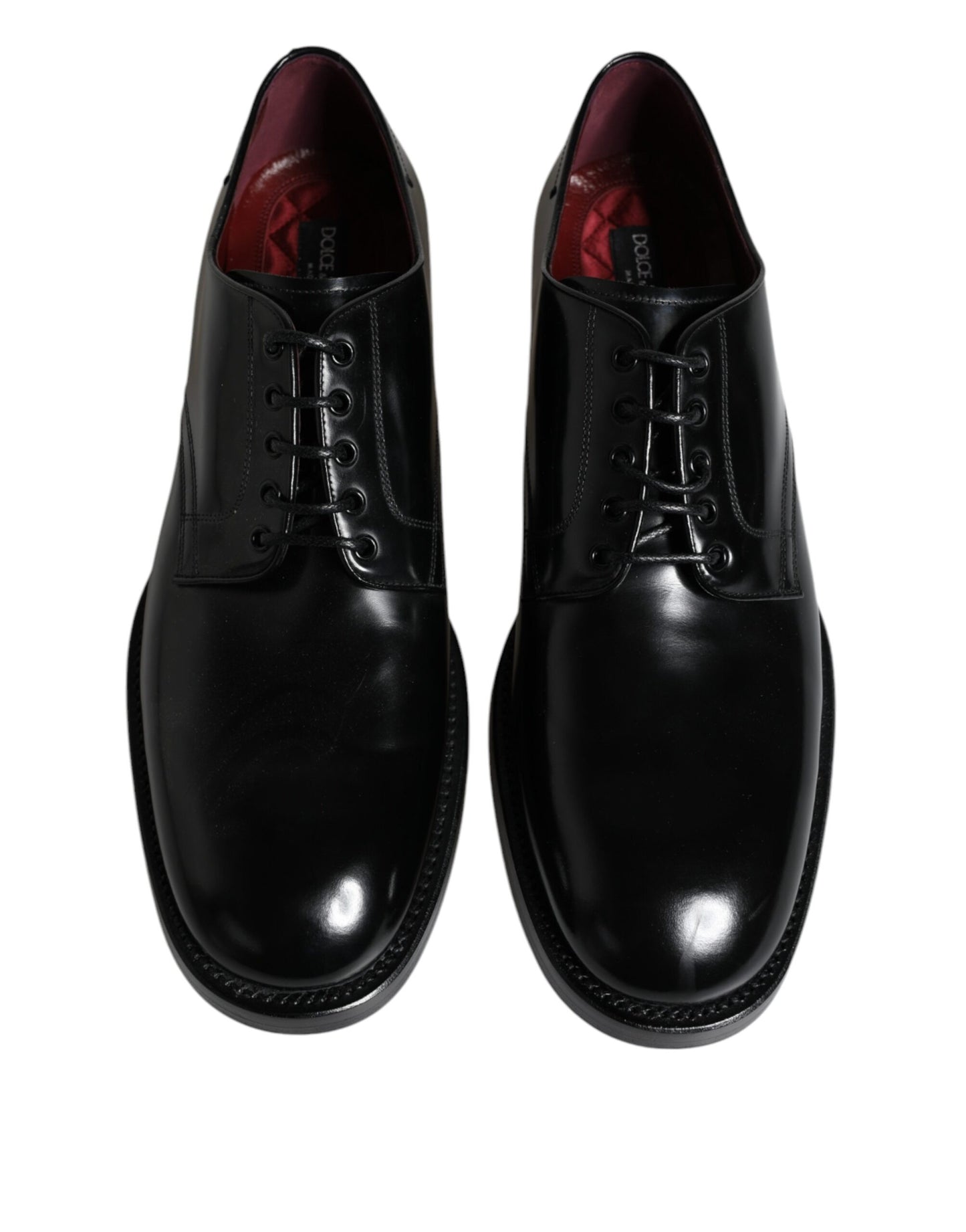 Dolce & Gabbana Schwarze Leder Schnürschuhe Männer Derby Formelle Schuhe