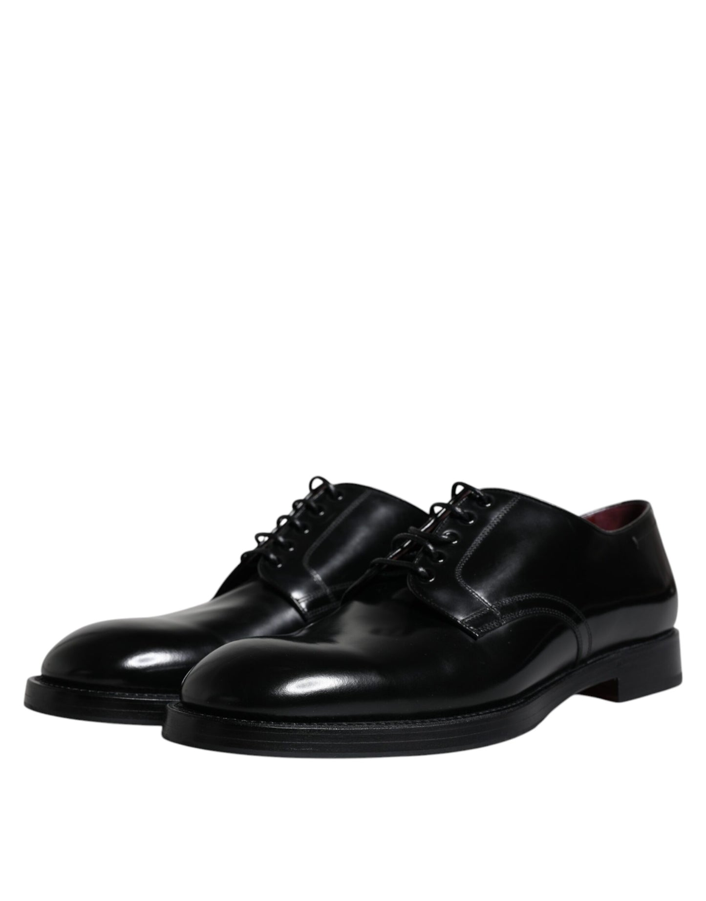 Dolce & Gabbana Schwarze Leder Schnürschuhe Männer Derby Formelle Schuhe