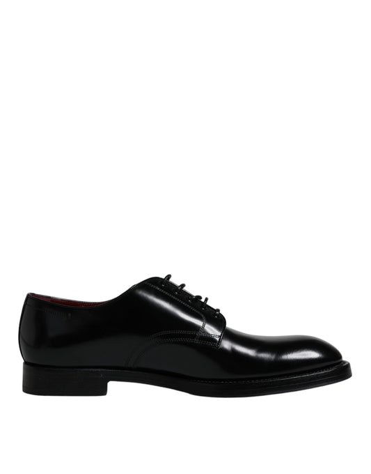 Dolce & Gabbana Schwarze Leder Schnürschuhe Männer Derby Formelle Schuhe