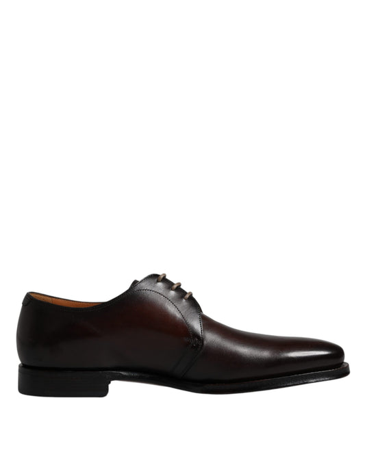 Dolce & Gabbana Schwarze Leder Schnürschuhe Männer Derby Formelle Schuhe