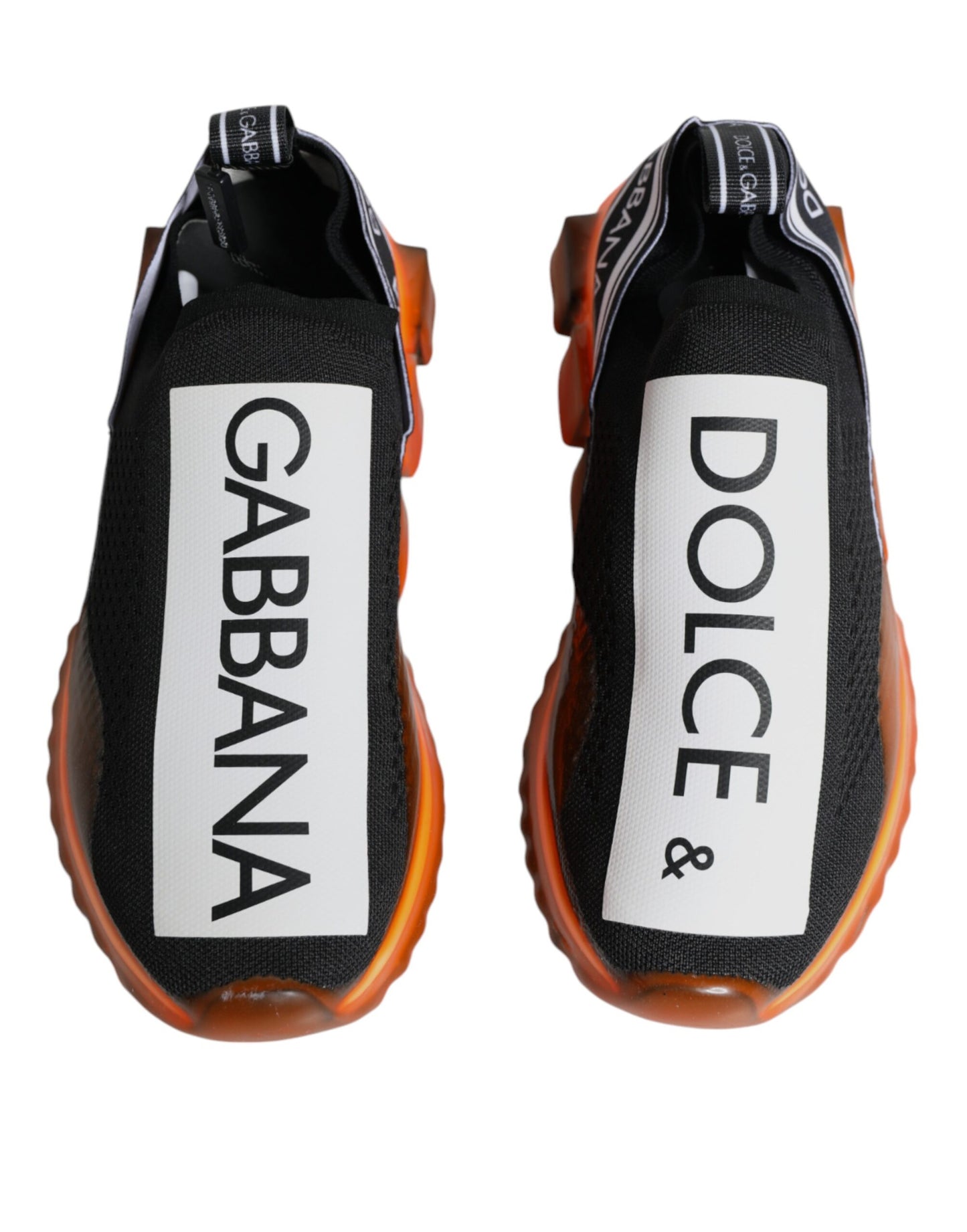 Dolce & Gabbana Schwarz Orange Sorrento Slip On Sneakers Schuhe