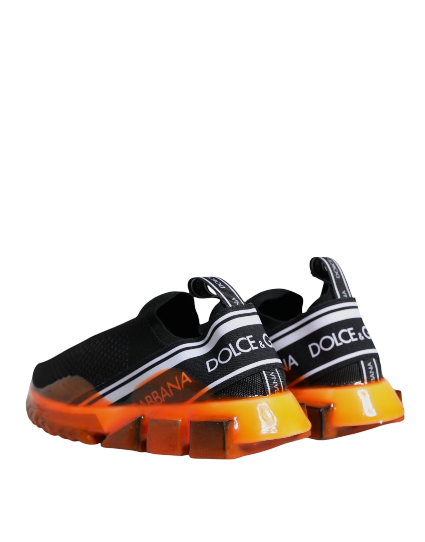 Dolce & Gabbana Schwarz Orange Sorrento Slip On Sneakers Schuhe