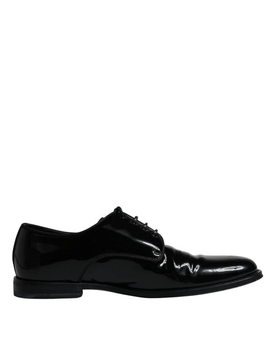 Dolce & Gabbana Schwarze Leder Schnürschuhe Männer Derby Formelle Schuhe