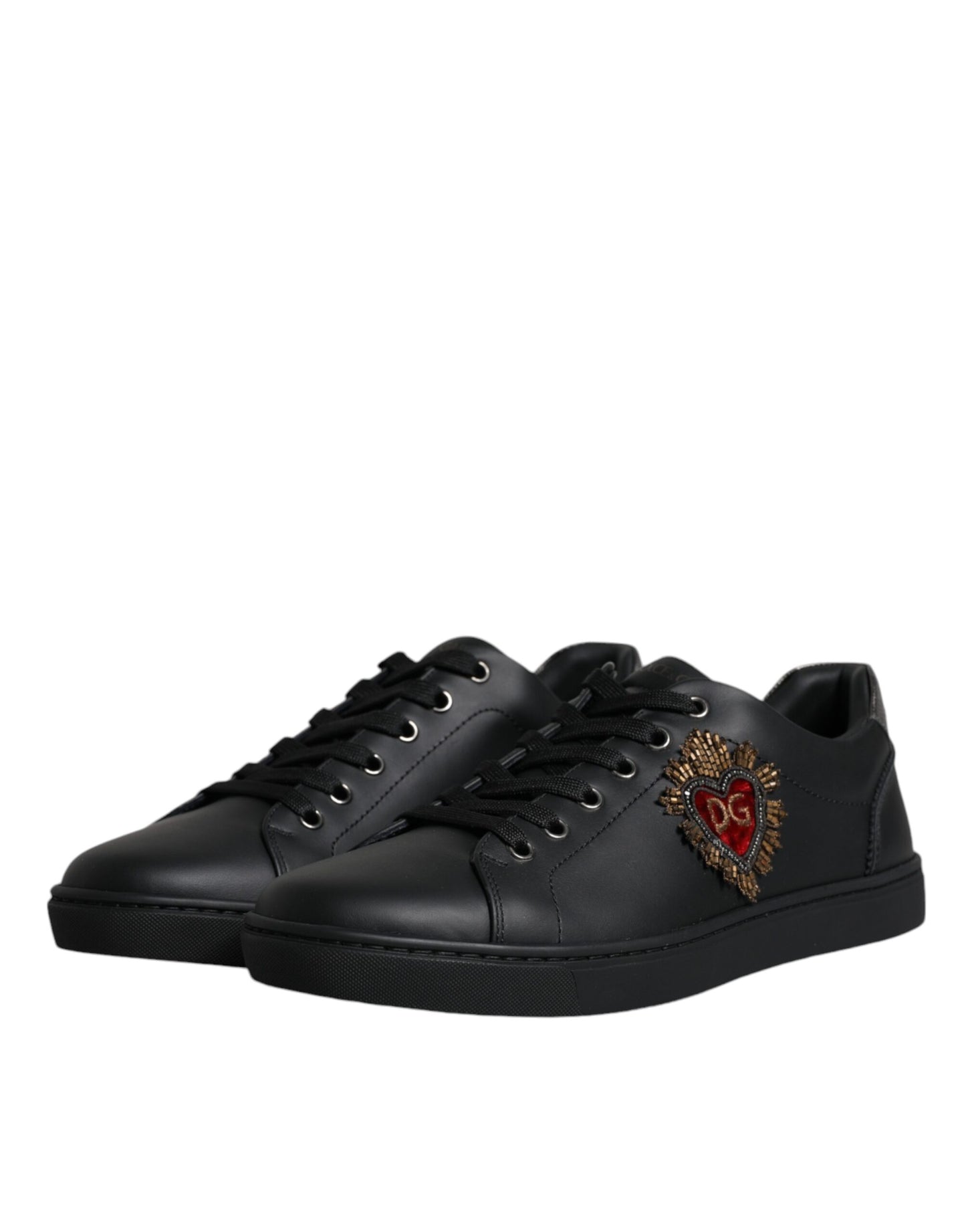 Dolce & Gabbana Schwarz London Sacred Heart Männer Turnschuhe Schuhe