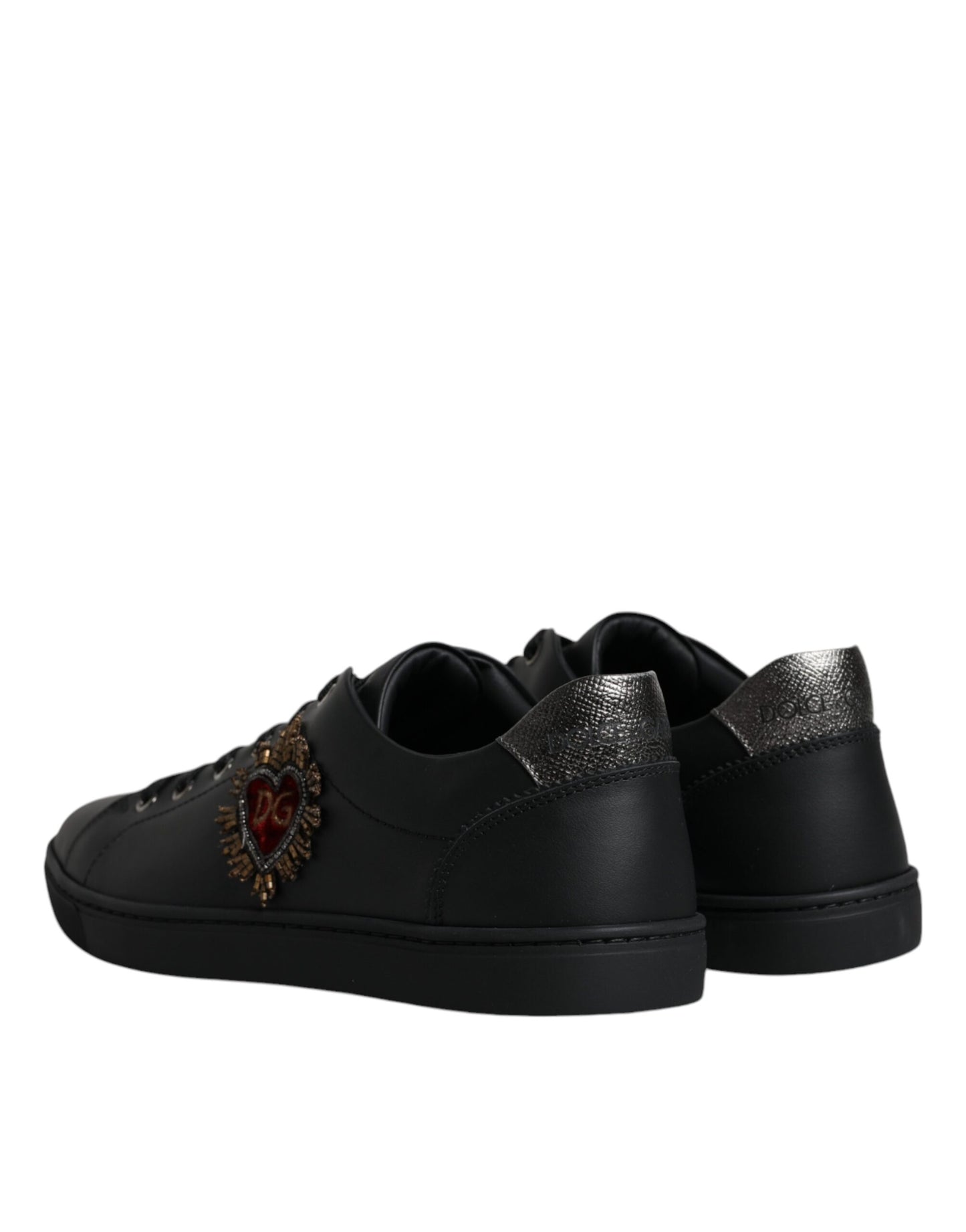 Dolce & Gabbana Schwarz London Sacred Heart Männer Turnschuhe Schuhe